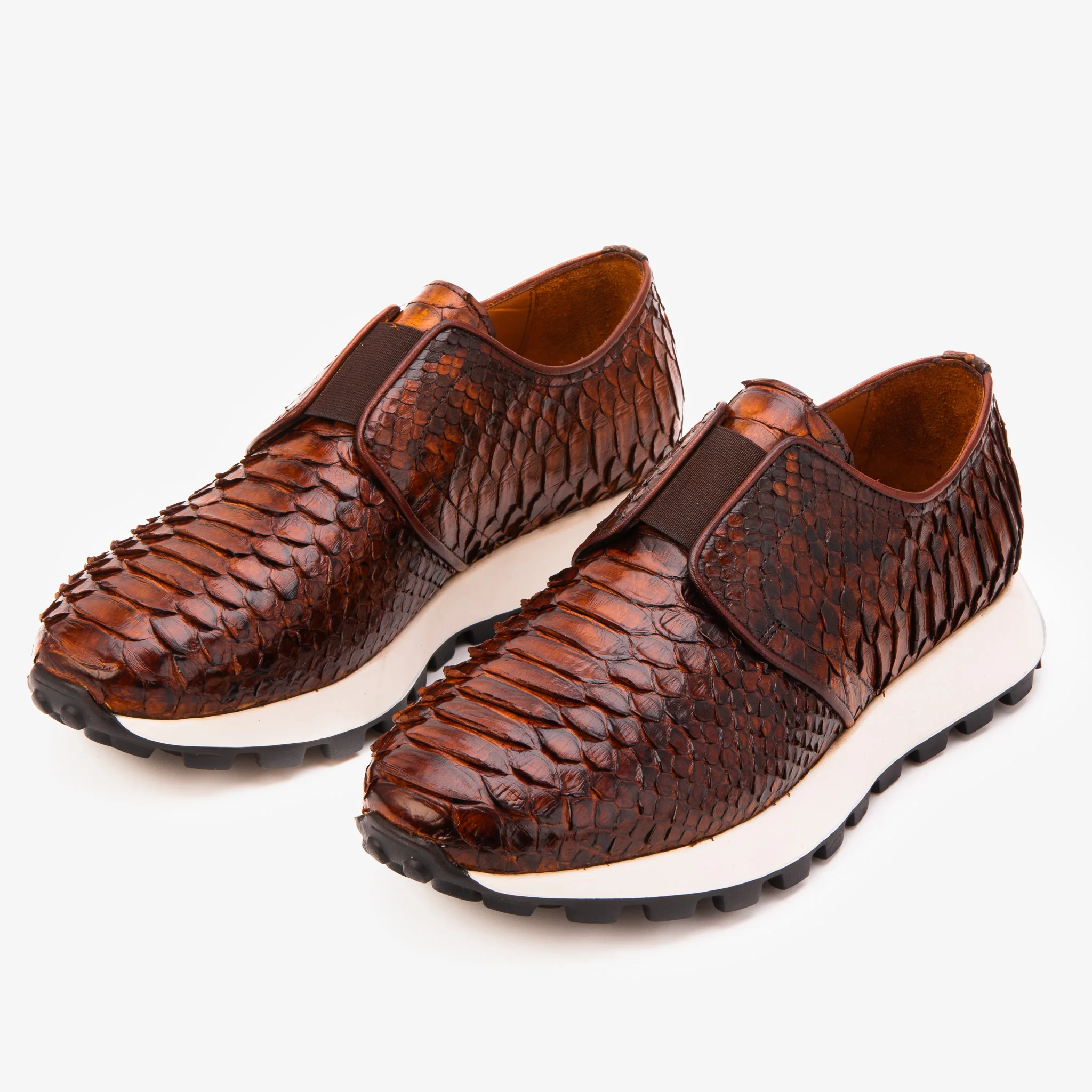 The Obsidian Tan  Python Leather Men Sneaker - Image 6