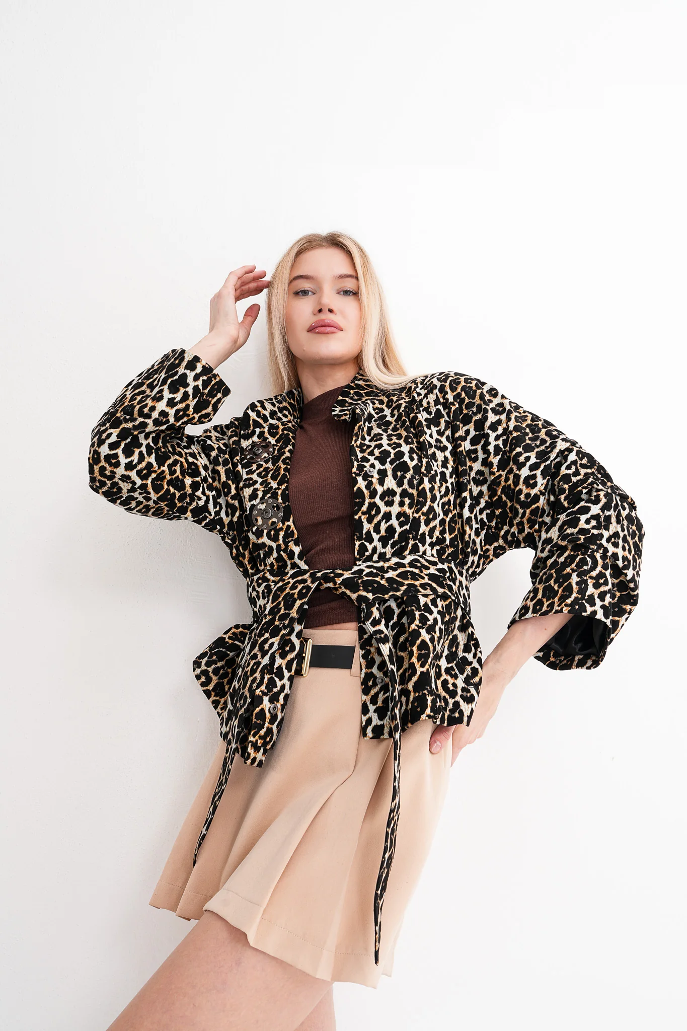 The Odessa Leopard Leather Women Jacket - Image 7