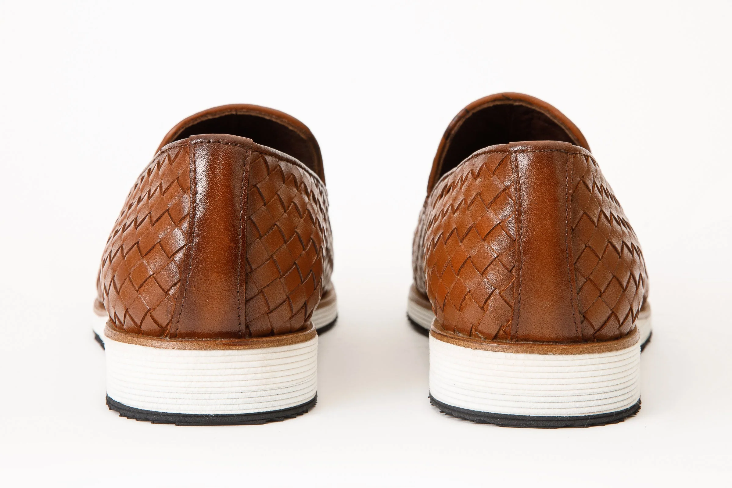 The Ostrava Tan Leather Woven Slip-on Loafer Men Shoe Final Sale! - Image 3
