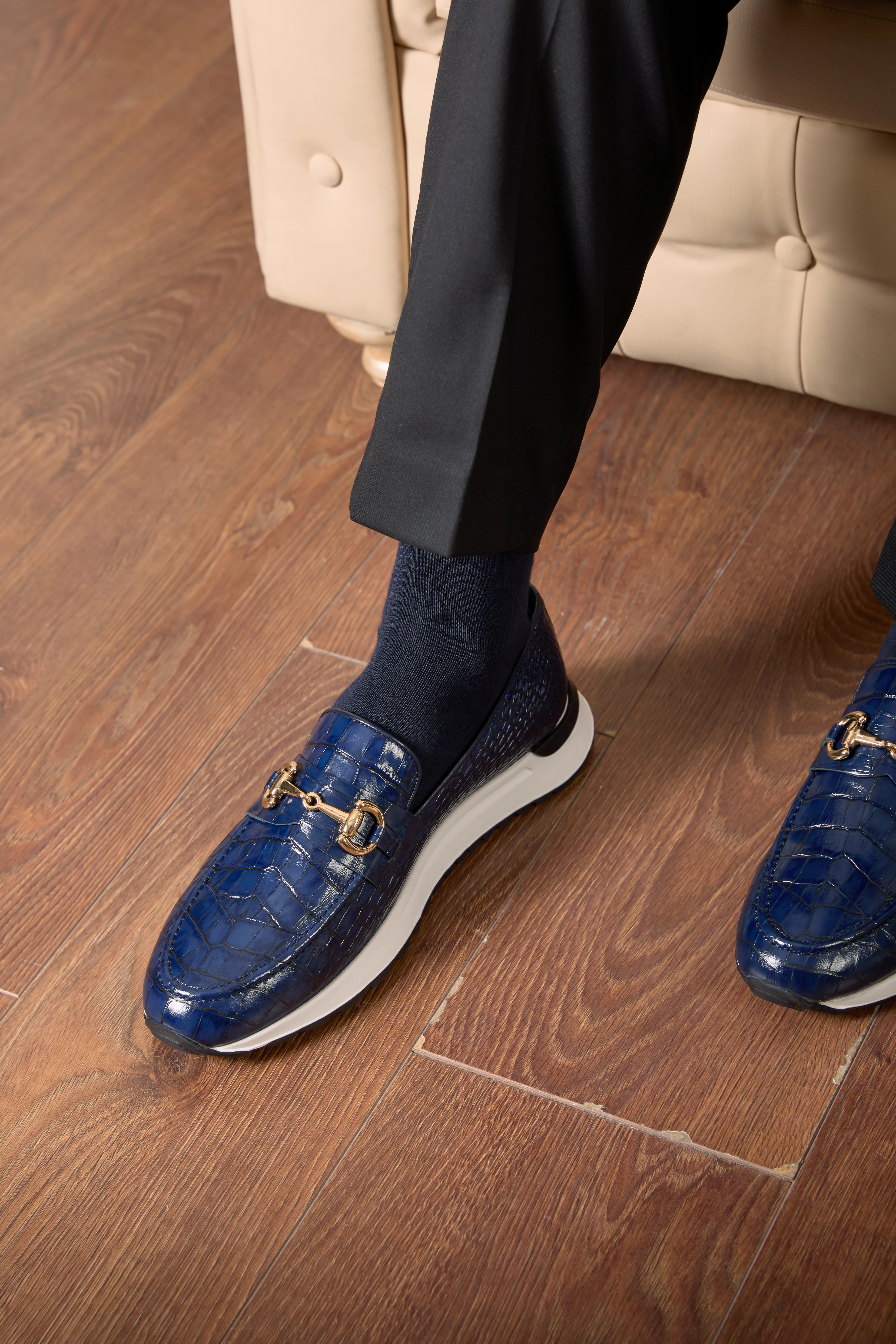 The Padova Navy Blue Leather Men Sneaker - Image 19