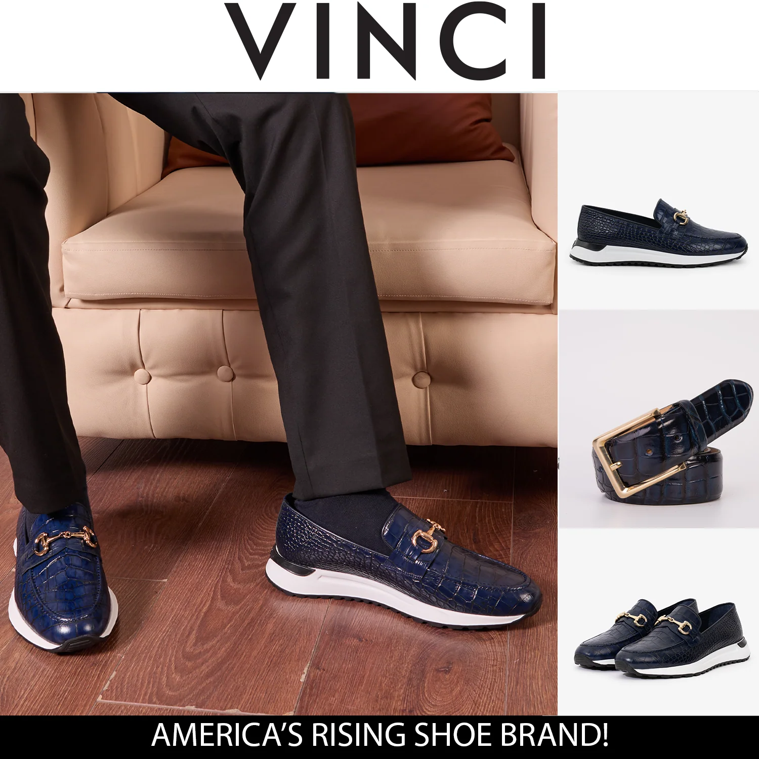 The Padova Navy Blue Leather Men Sneaker - Image 4