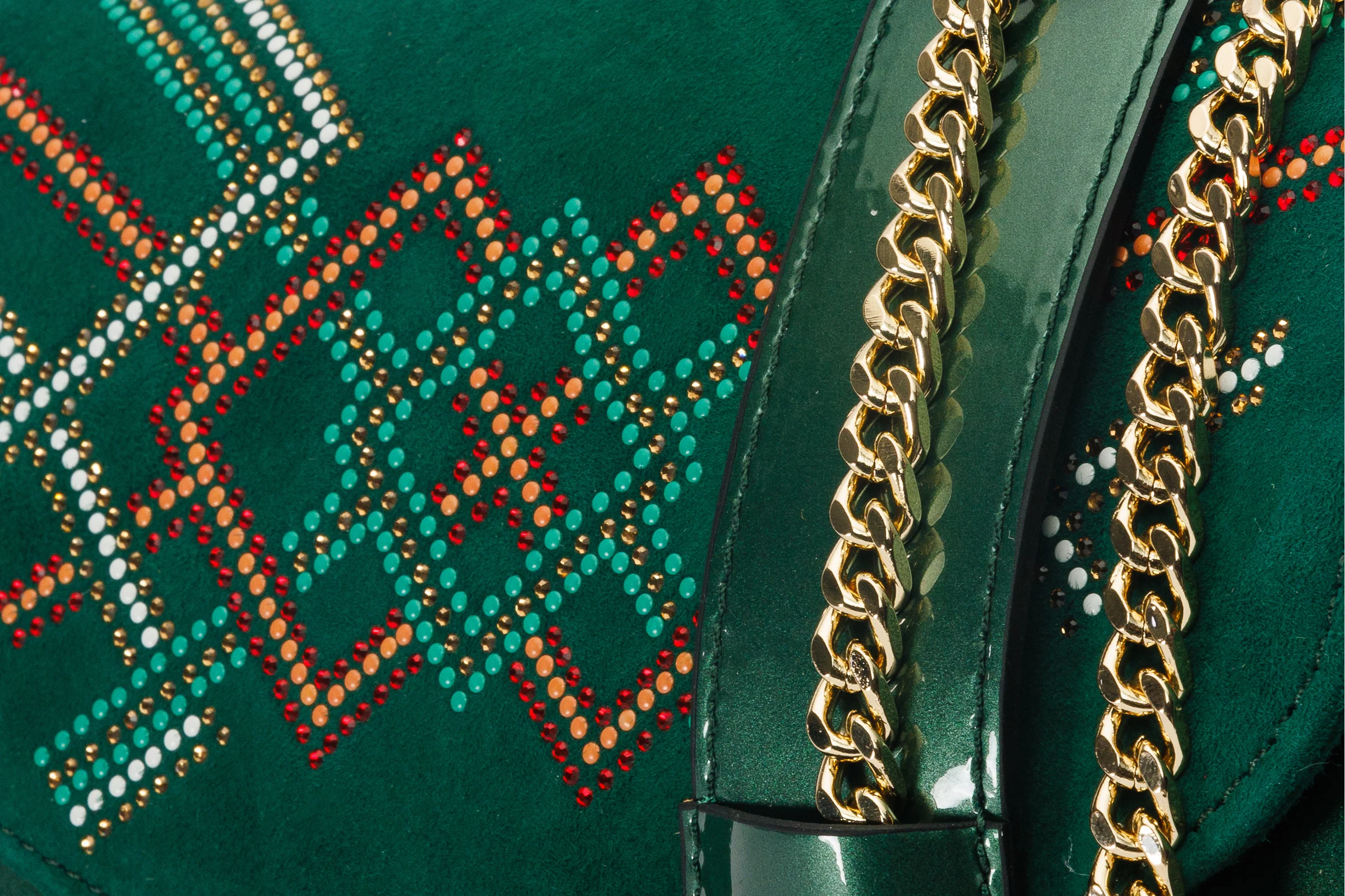 The Palma Green Glitter Leather Handbag - Image 3
