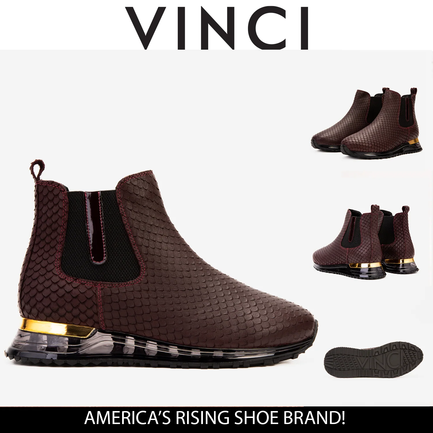 The Panther Burgundy Leather Men Chelsea Boot - Image 10