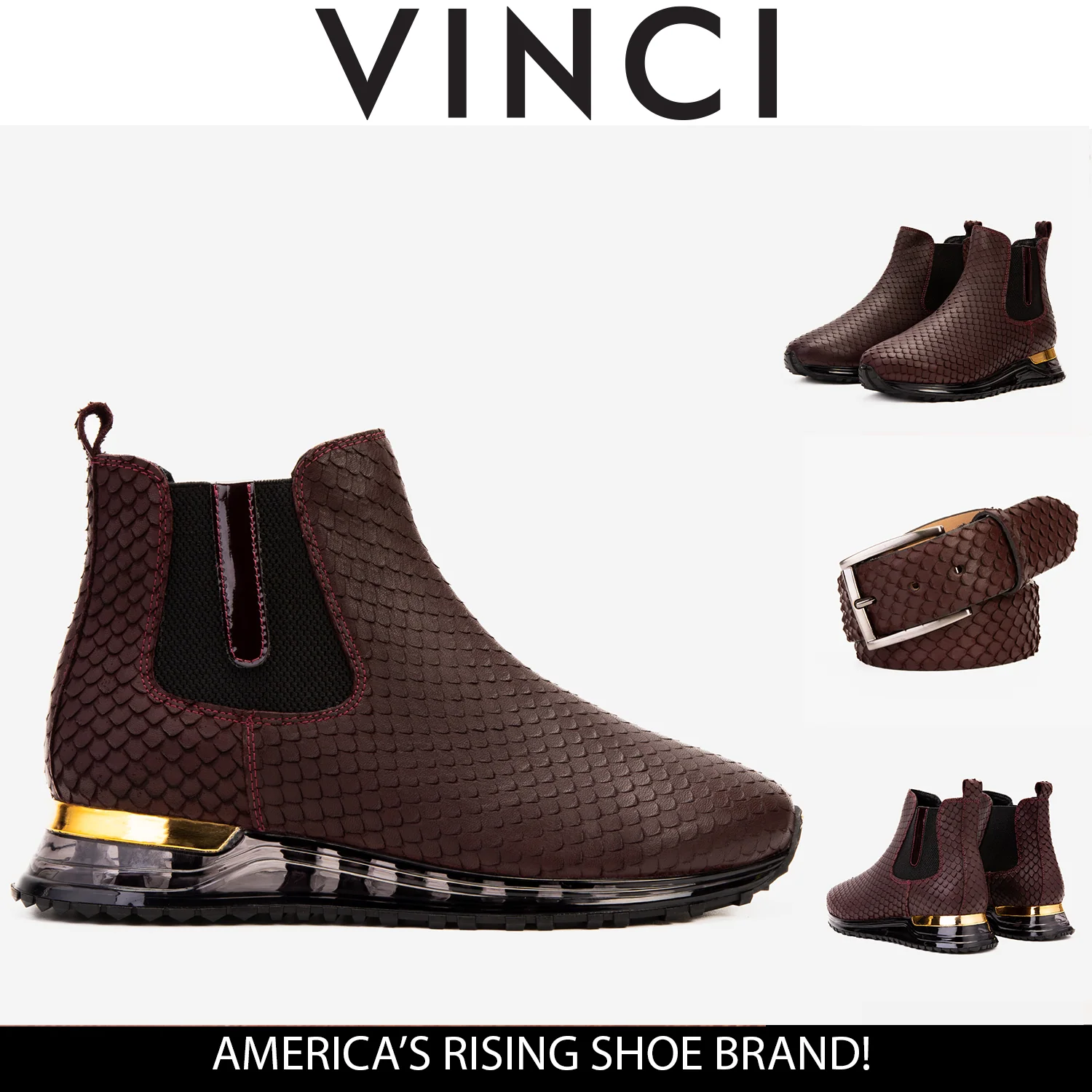 The Panther Burgundy Leather Men Chelsea Boot - Image 7