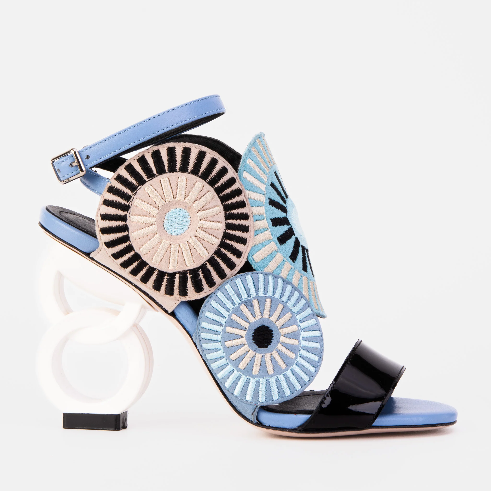The Parama Blue Leather Ankle Strap Women Sandal - Image 2