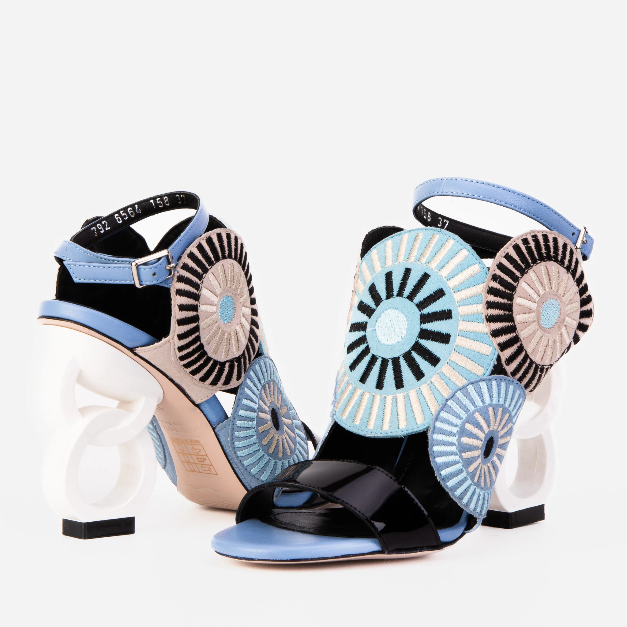 The Parama Blue Leather Ankle Strap Women Sandal - Image 5