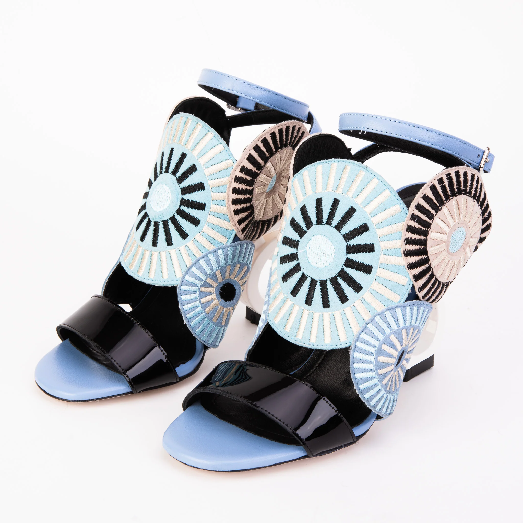 The Parama Blue Leather Ankle Strap Women Sandal - Image 7