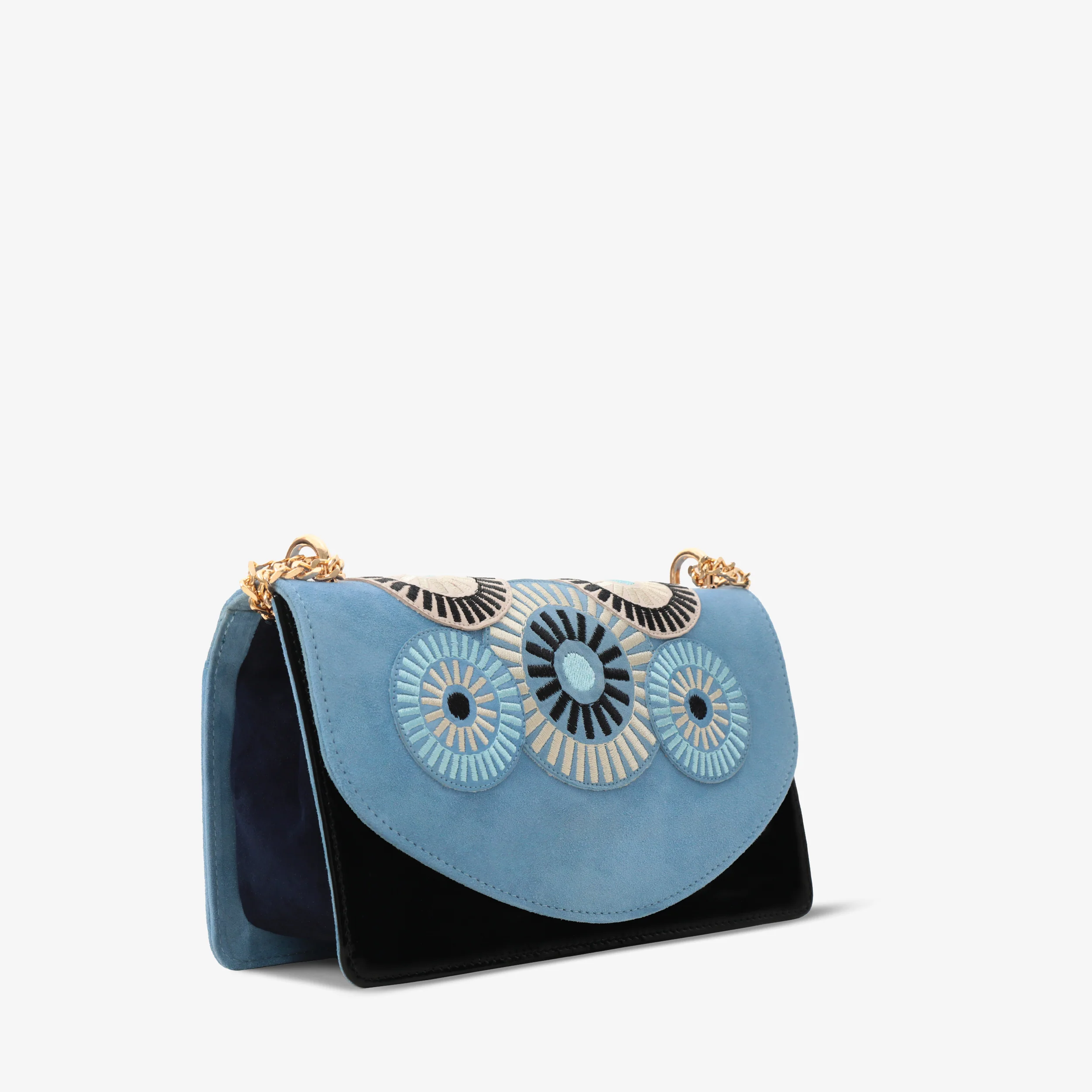 The Parama Blue Suede Leather Handbag - Image 4