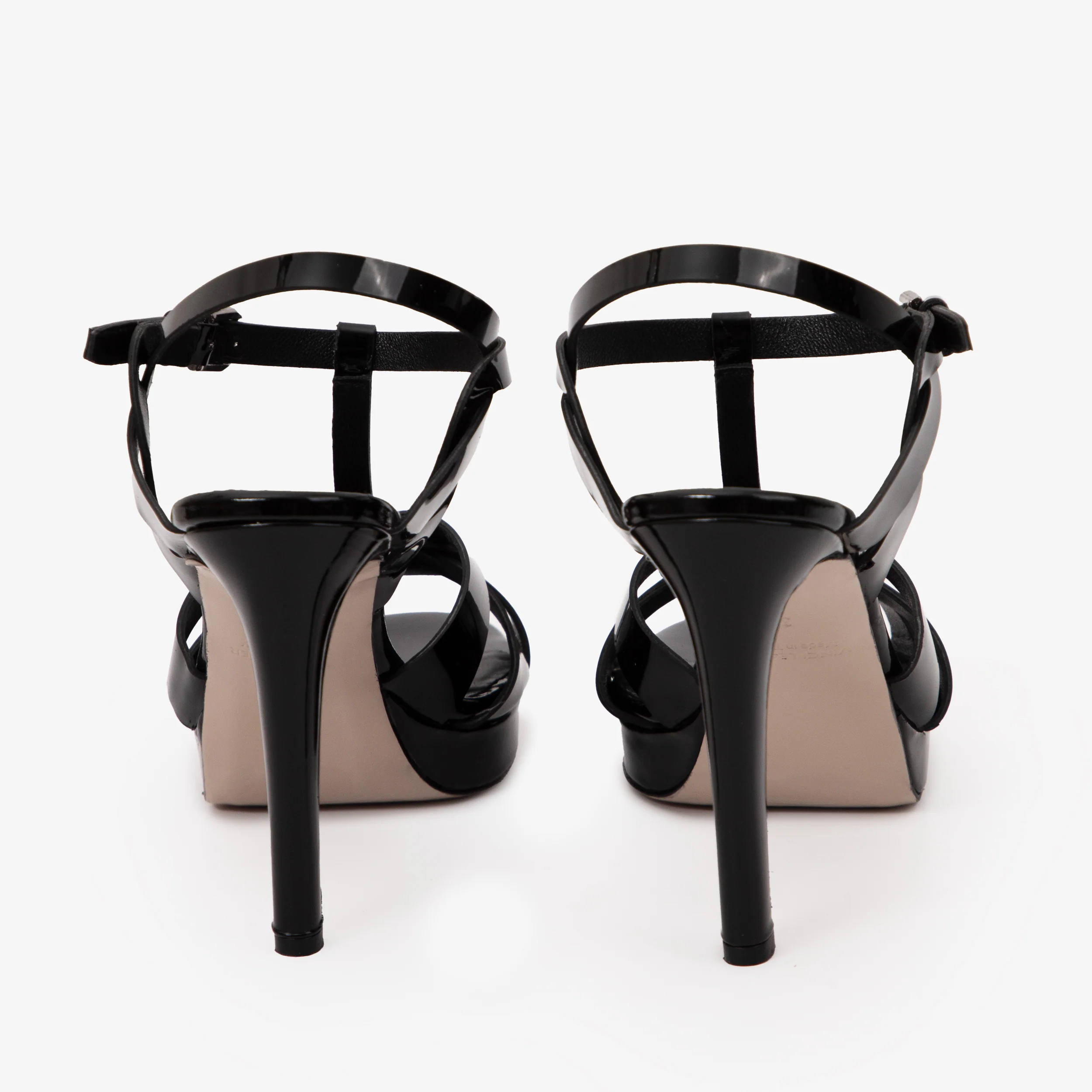 The Parisian Black Patent Leather T-Strap Platform Heel Women Sandal - Image 3
