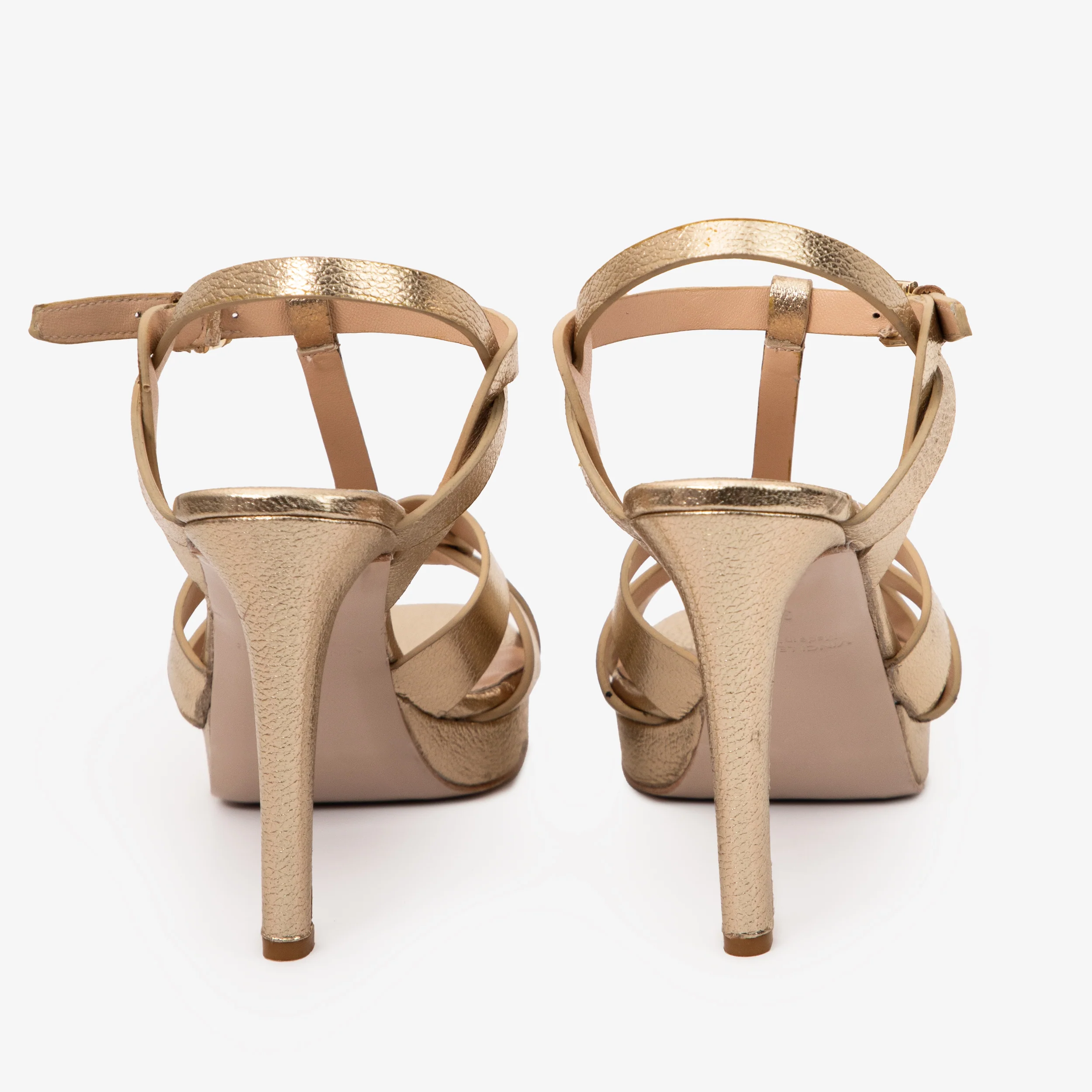 The Parisian Gold Leather T-Strap Platform Heel Women Sandal - Image 7