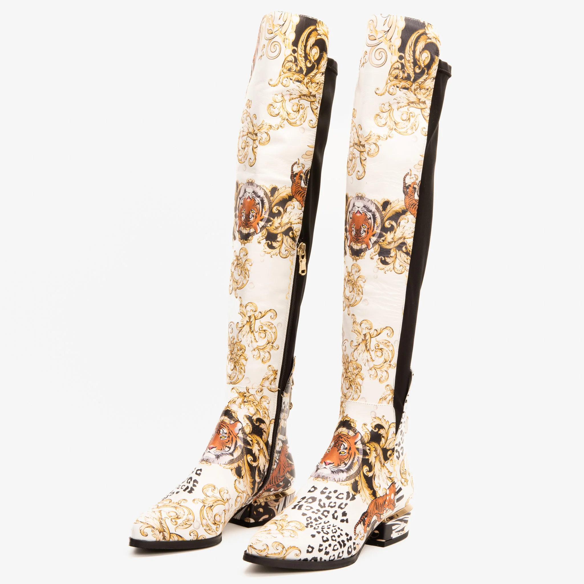 The Perugia Leather Pointy Toe Knee High Women Boot - Image 3