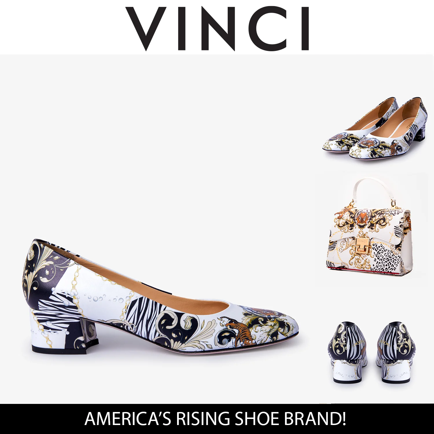 The Perugia White Leather Lower Heel Pump Women Shoe