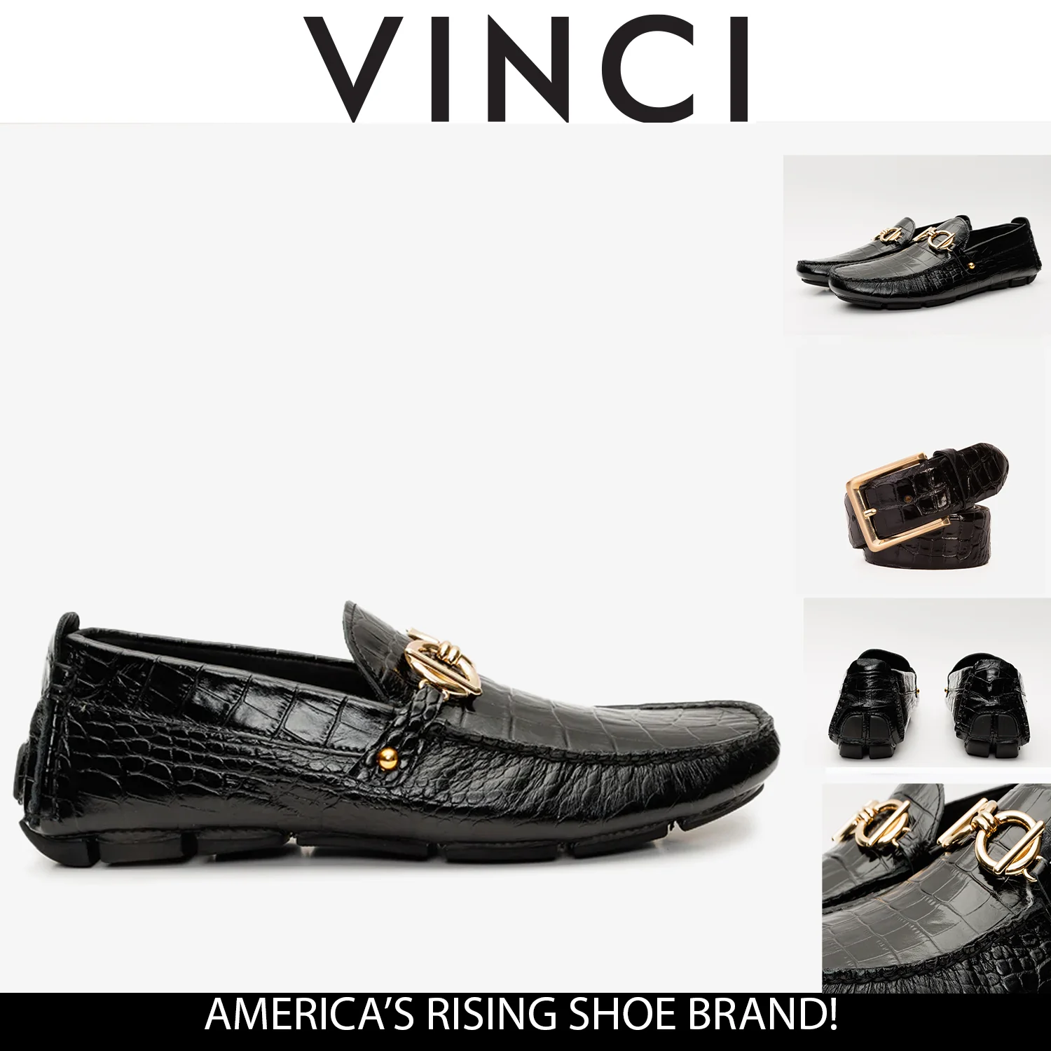 The Pisa Black Leather Bit Drive Loafer Men Shoe - Image 5