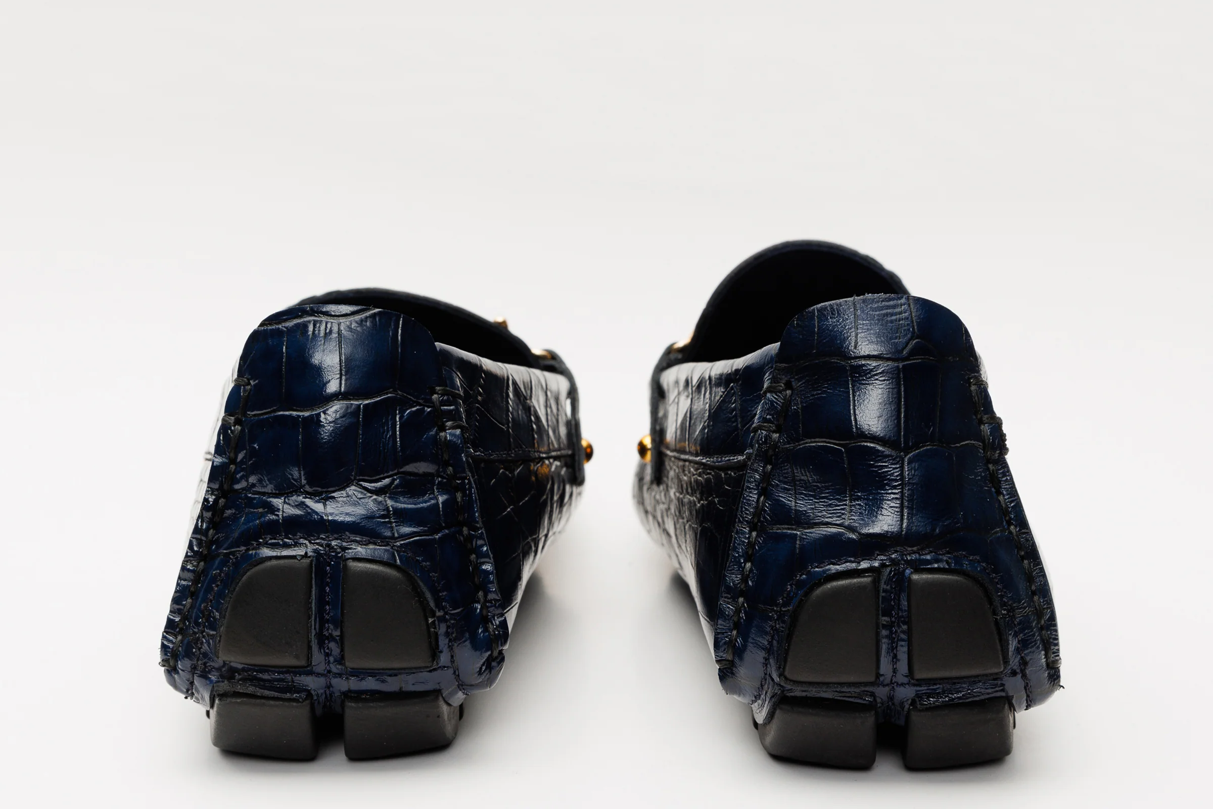 The Pisa Navy Blue Leather Bit Drive Loafer Men Shoe - Image 3