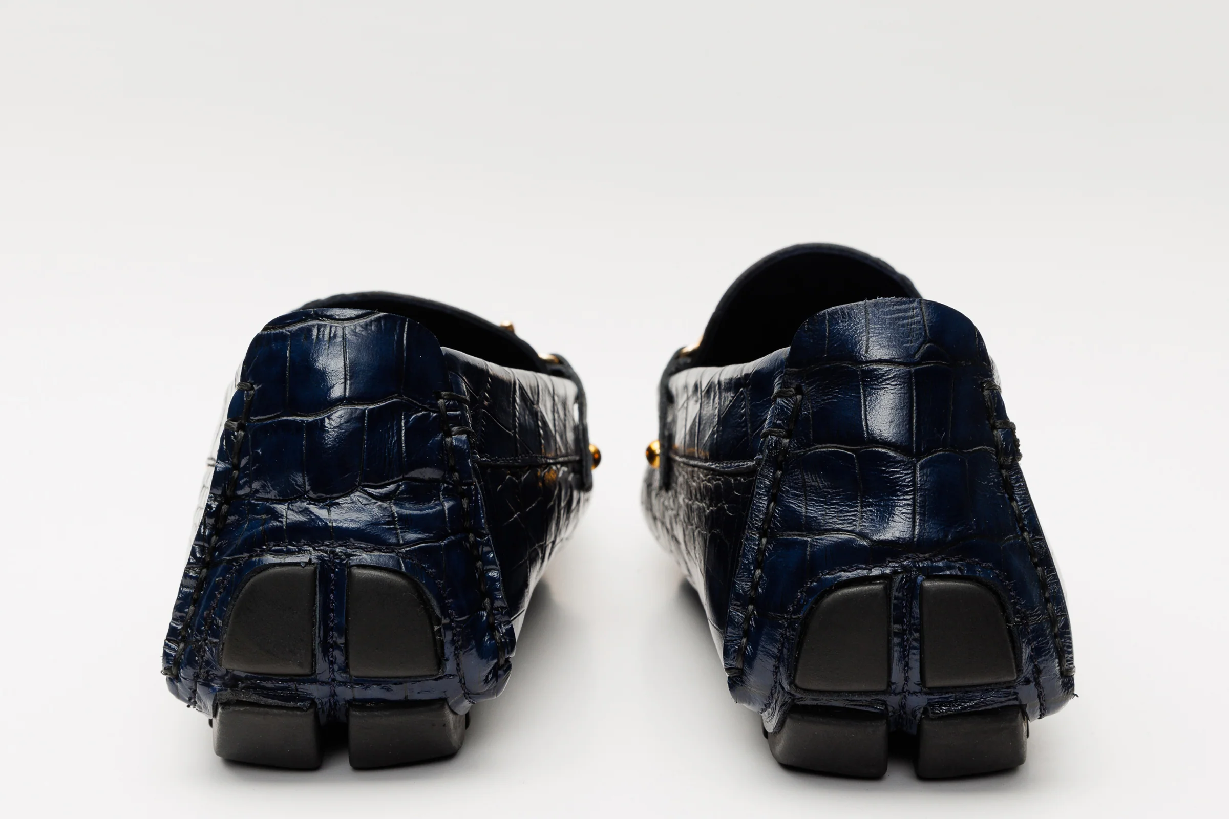 The Pisa Navy Blue Leather Bit Drive Loafer Men Shoe - Image 4