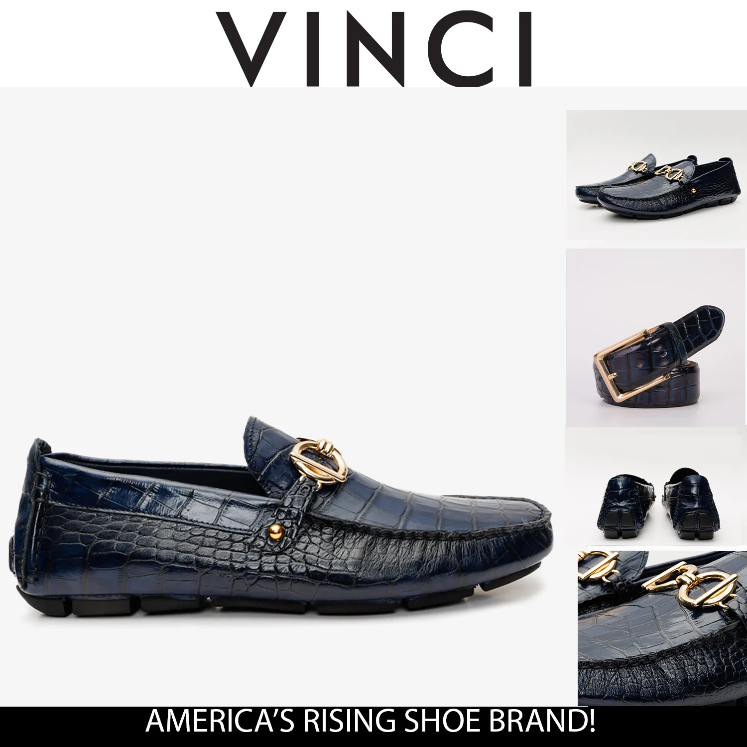 The Pisa Navy Blue Leather Bit Drive Loafer Men Shoe - Image 5