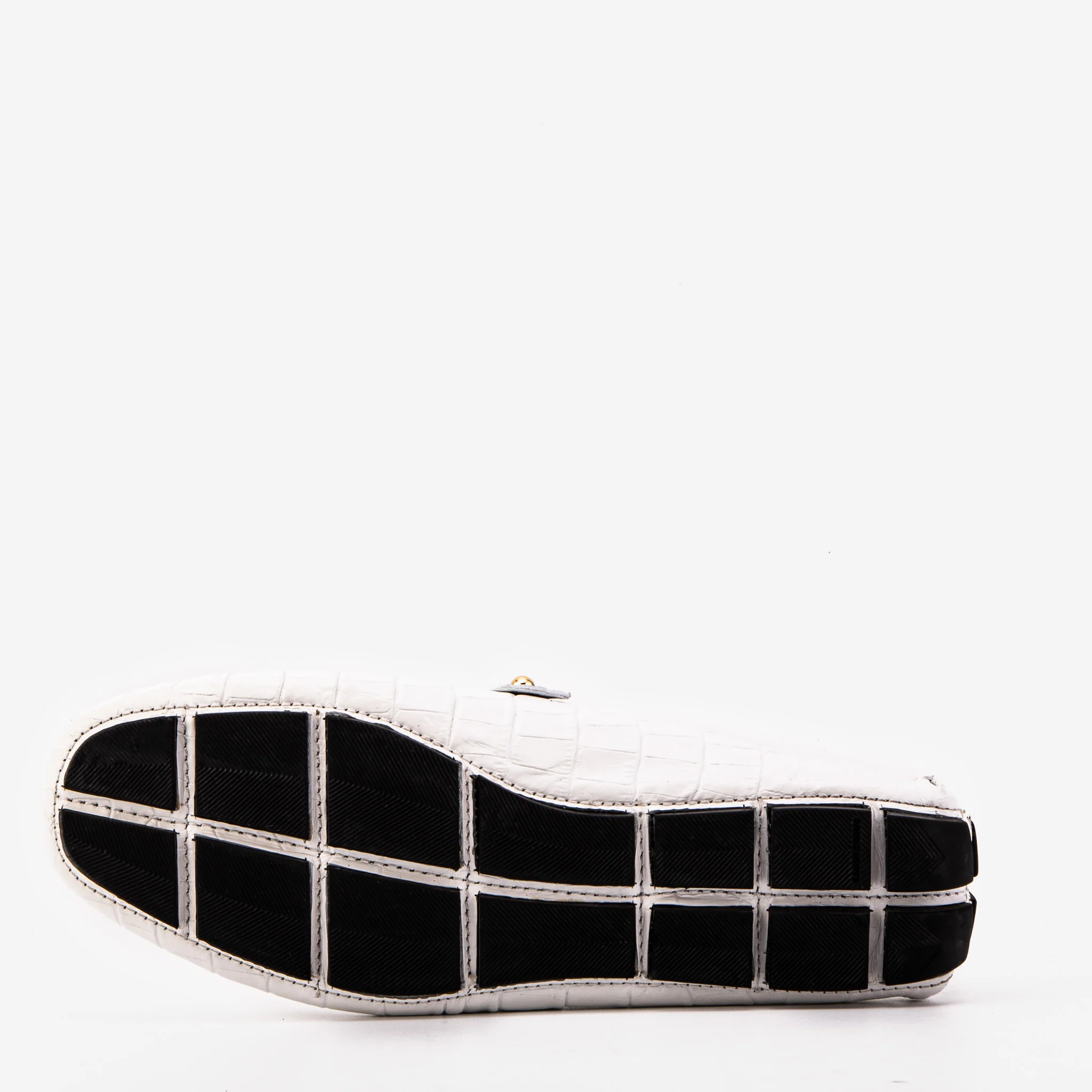 The Pisa White Leather Bit Drive Loafer Men Shoe - Image 6