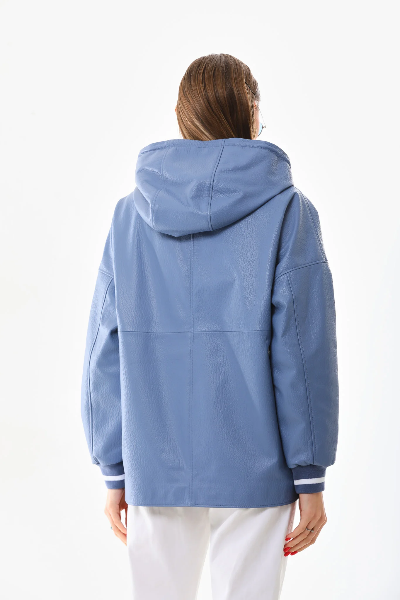 The Polar Blue Leather Women Jacket - Image 5