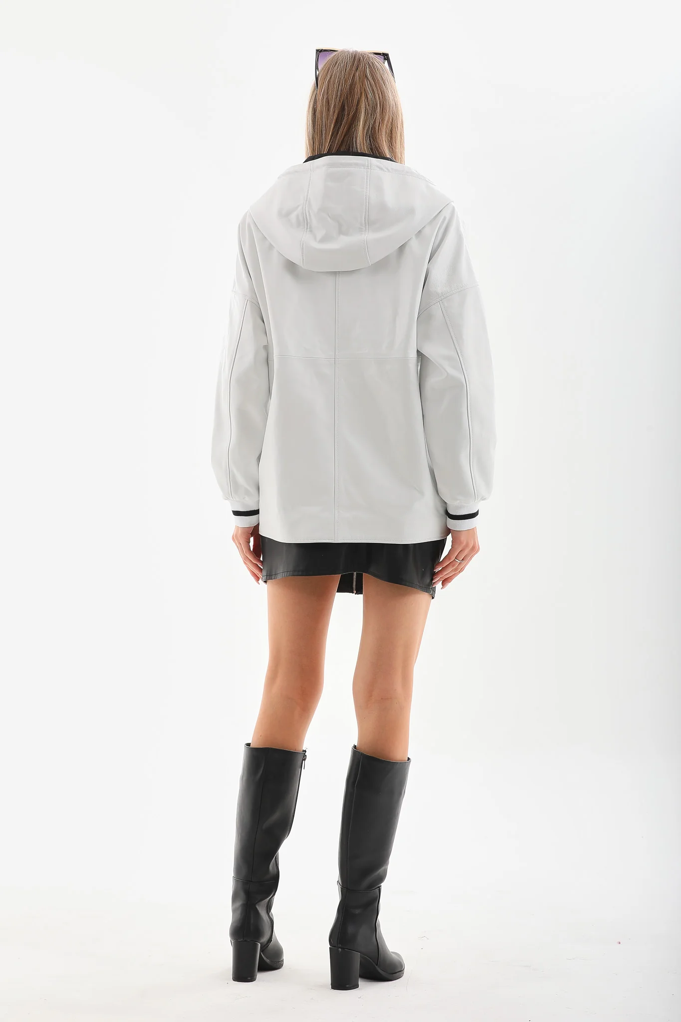 The Polar White Leather Women Leather Jacket - Image 6