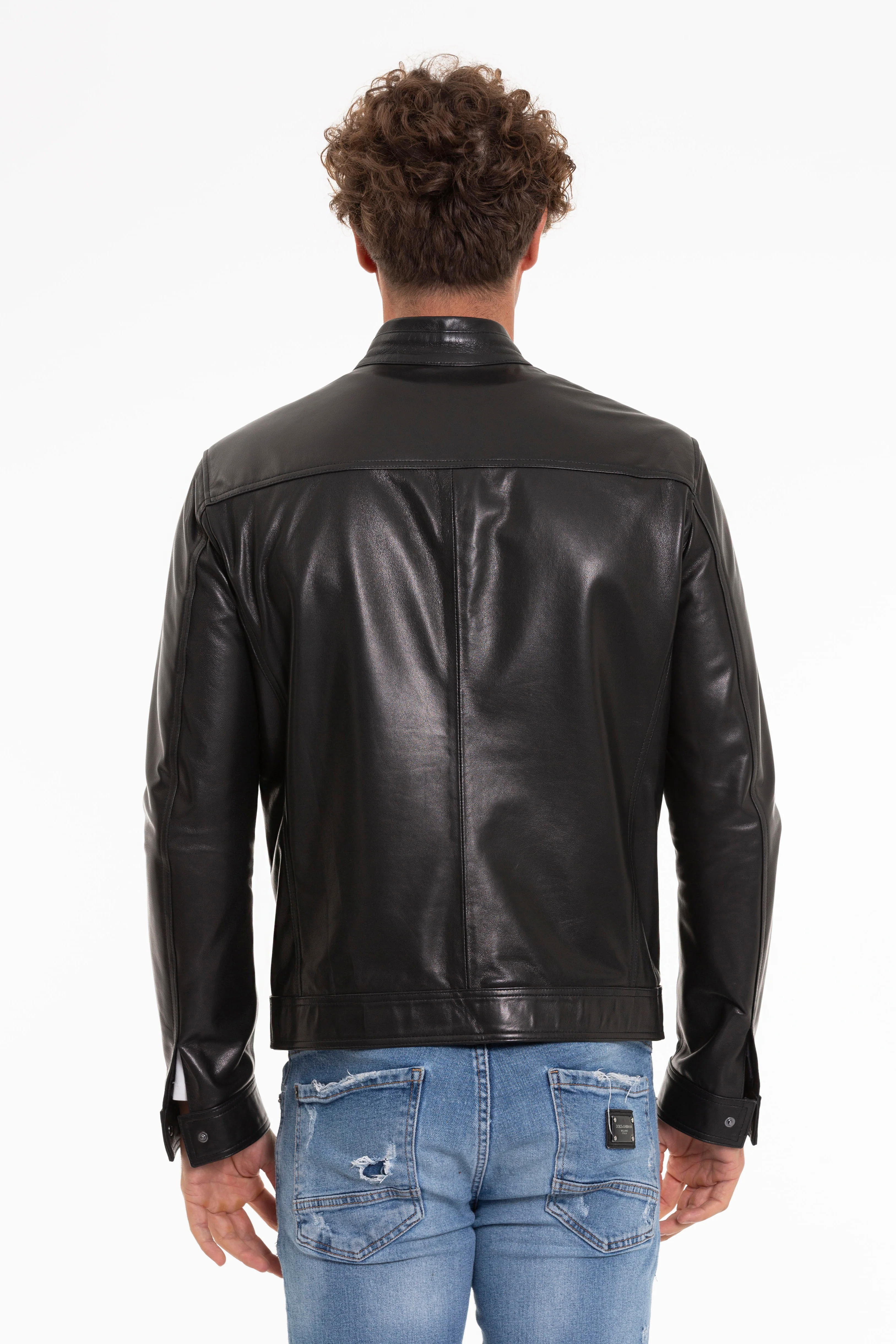 The Poleo Black Leather Men Jacket - Image 5