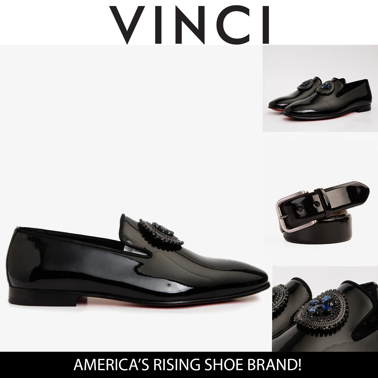 The Pombe Black Patent Leather Dress Slip-on Loafer Men Shoe - Image 5