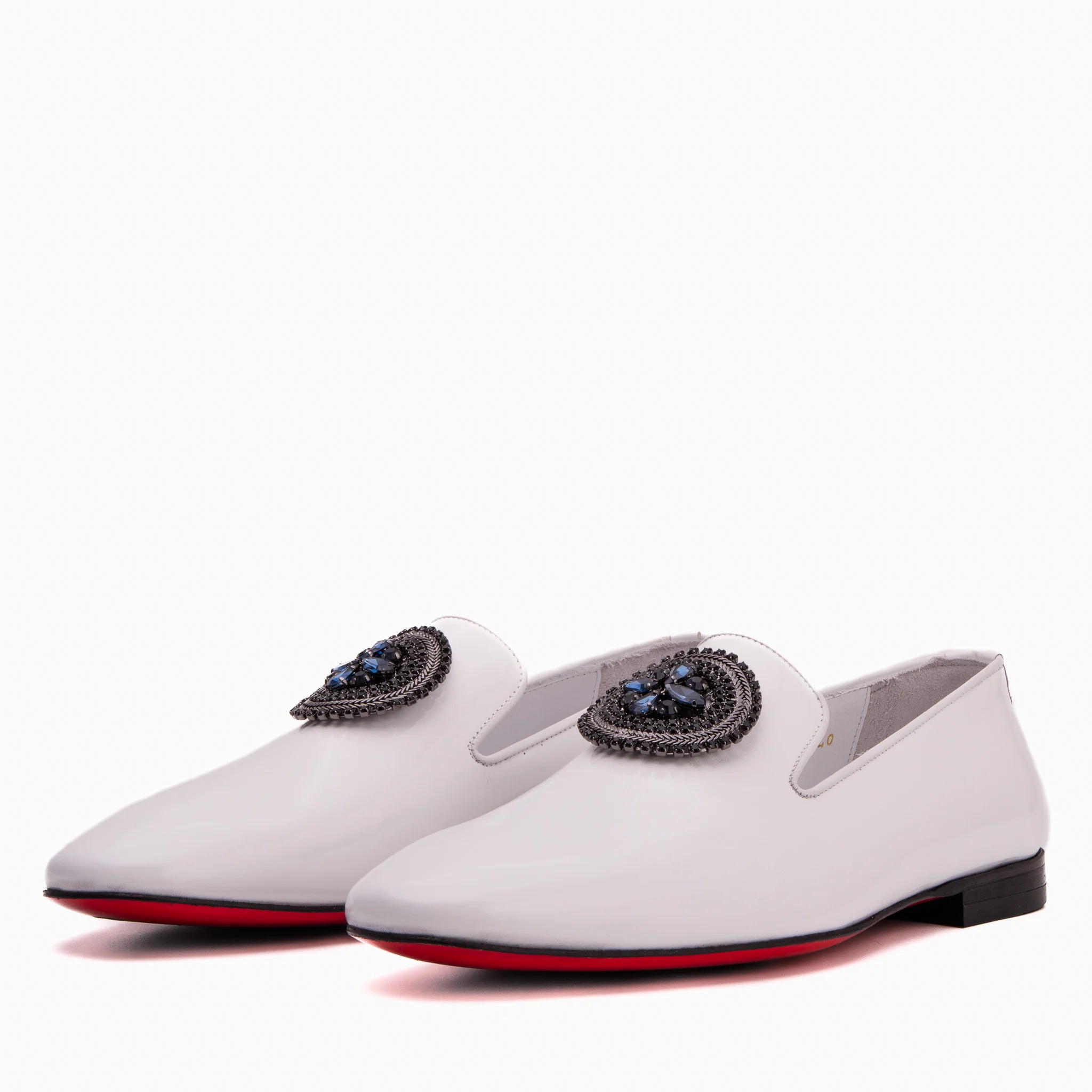 The Pombe White Patent Leather Dress Slip-on Loafer Men Shoe - Image 2