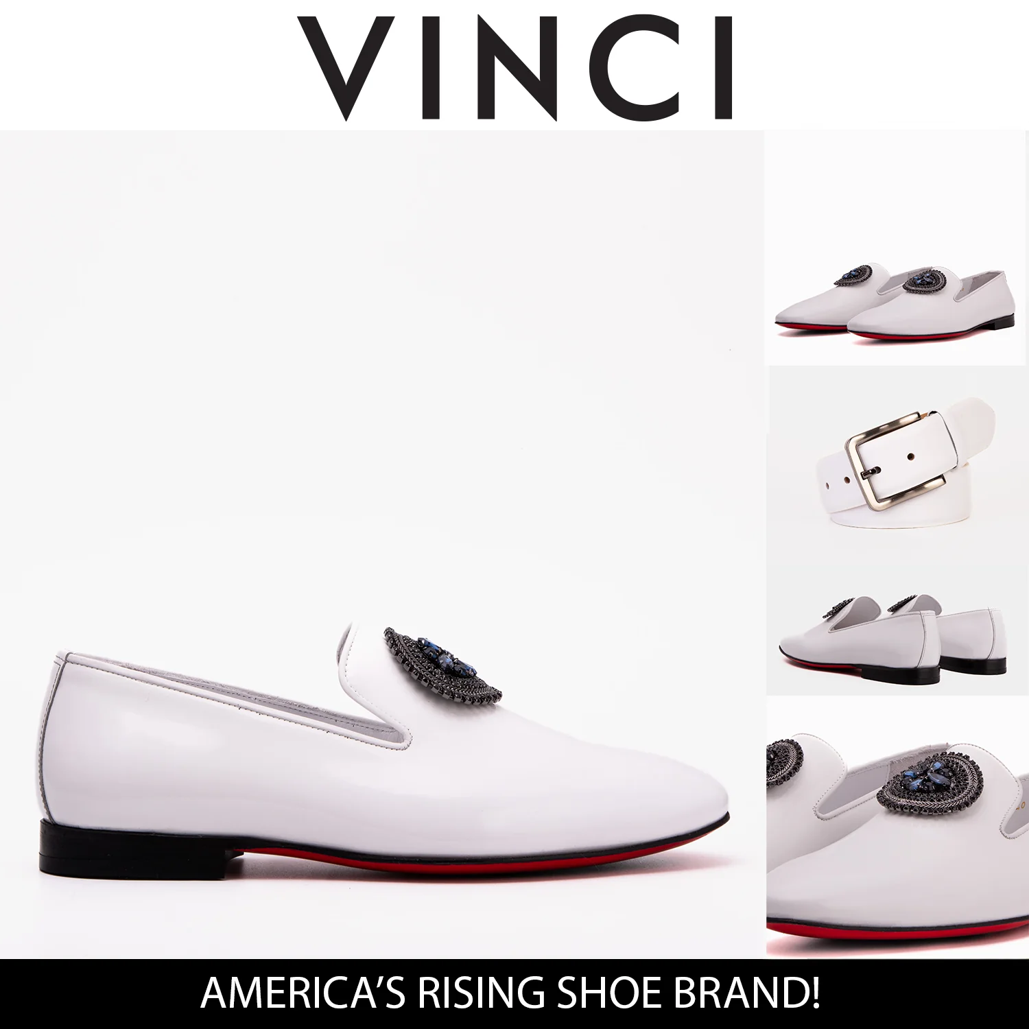 The Pombe White Patent Leather Dress Slip-on Loafer Men Shoe - Image 5