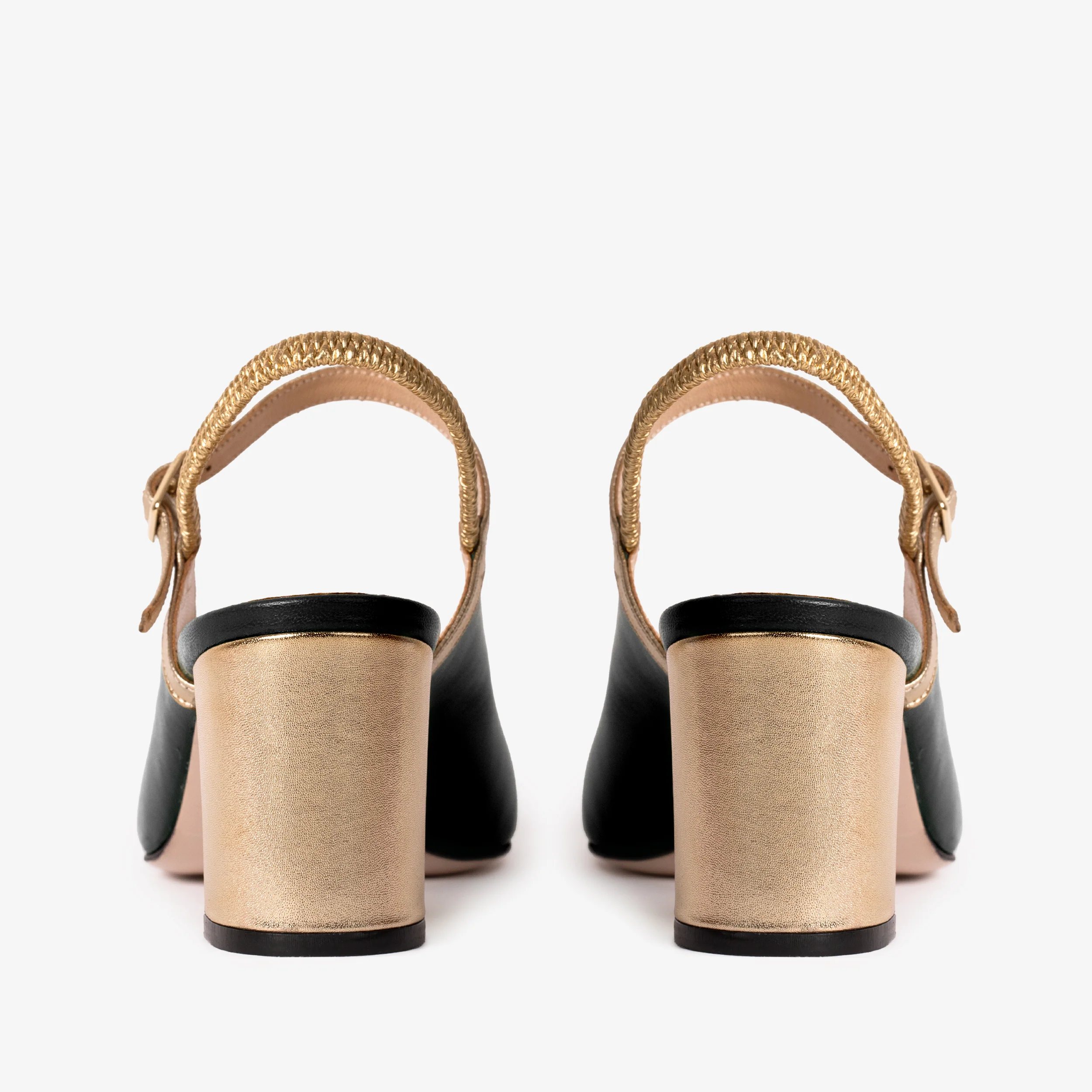 The Pompei Black Leather Slingback Women Sandal - Image 5