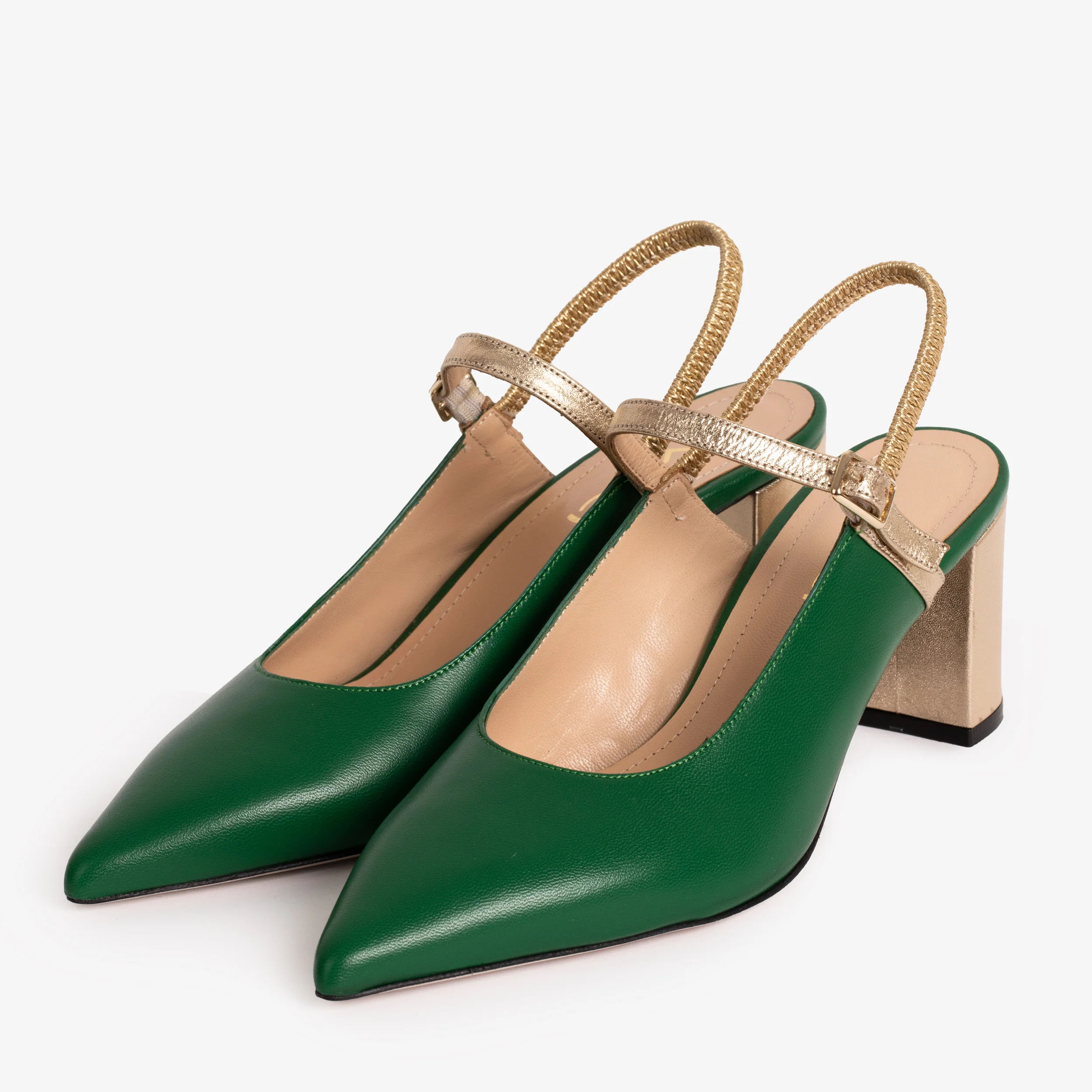 The Pompei Green Leather Women Slingback Sandal - Image 3