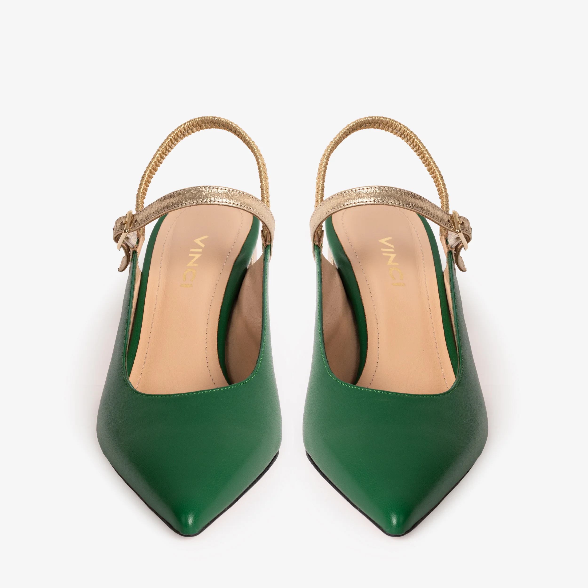 The Pompei Green Leather Women Slingback Sandal - Image 5