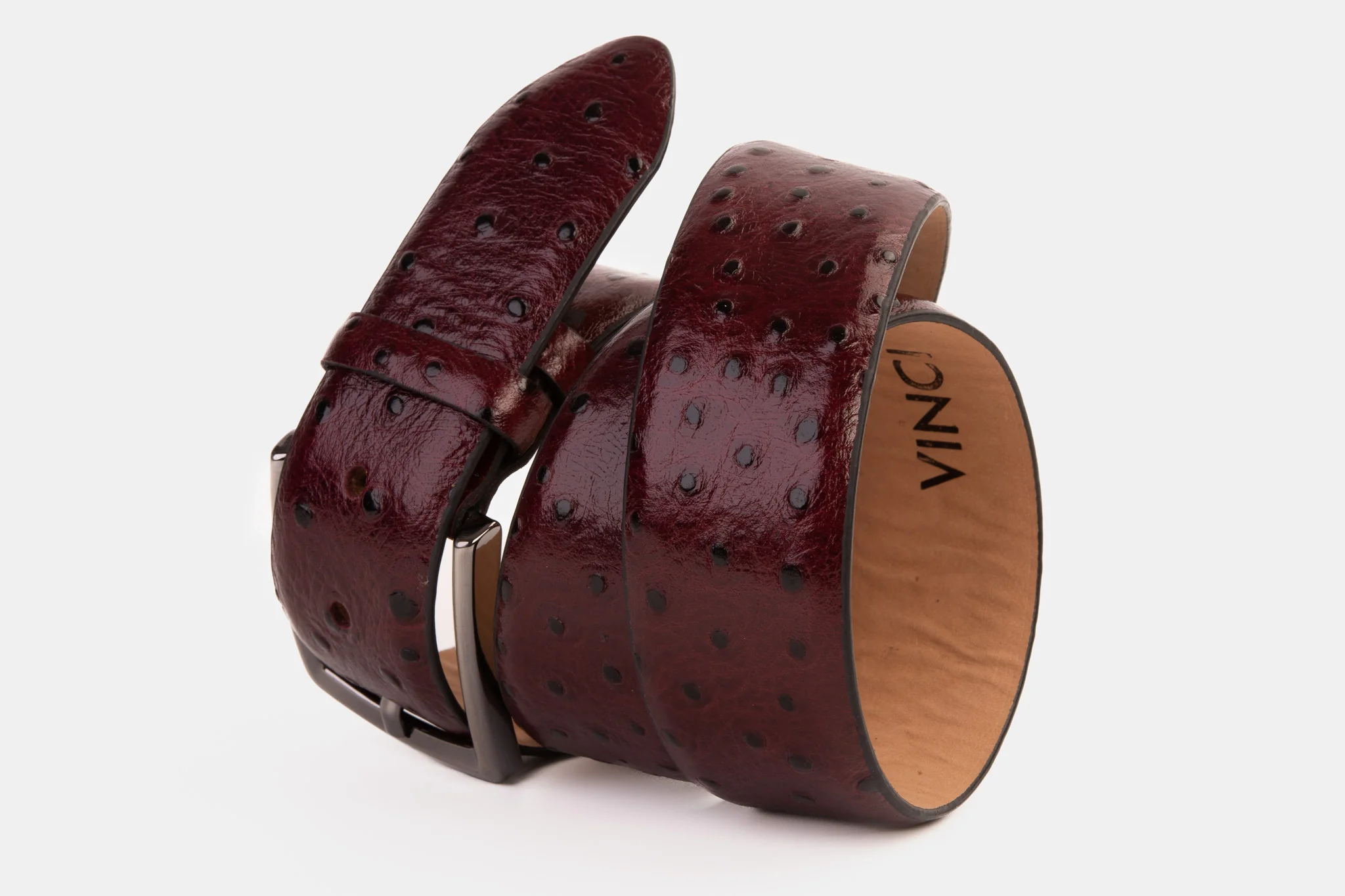 The Porto Alegre Burgundy Leather Belt - Image 3