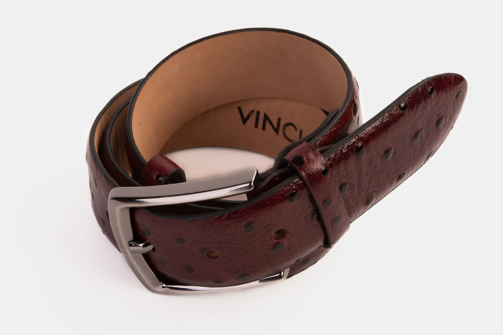 The Porto Alegre Burgundy Leather Belt - Image 4