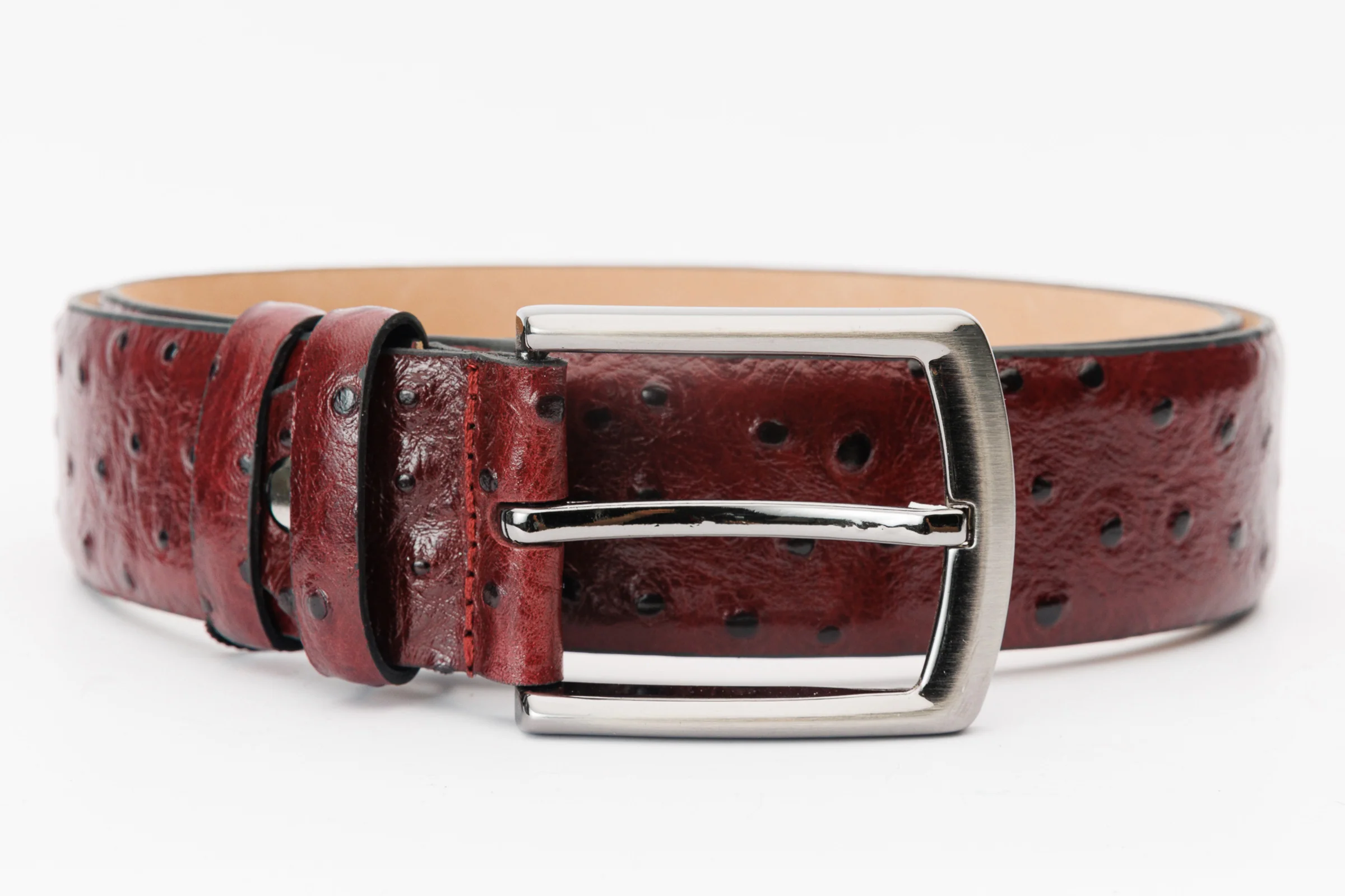 The Porto Alegre Burgundy Leather Belt - Image 6