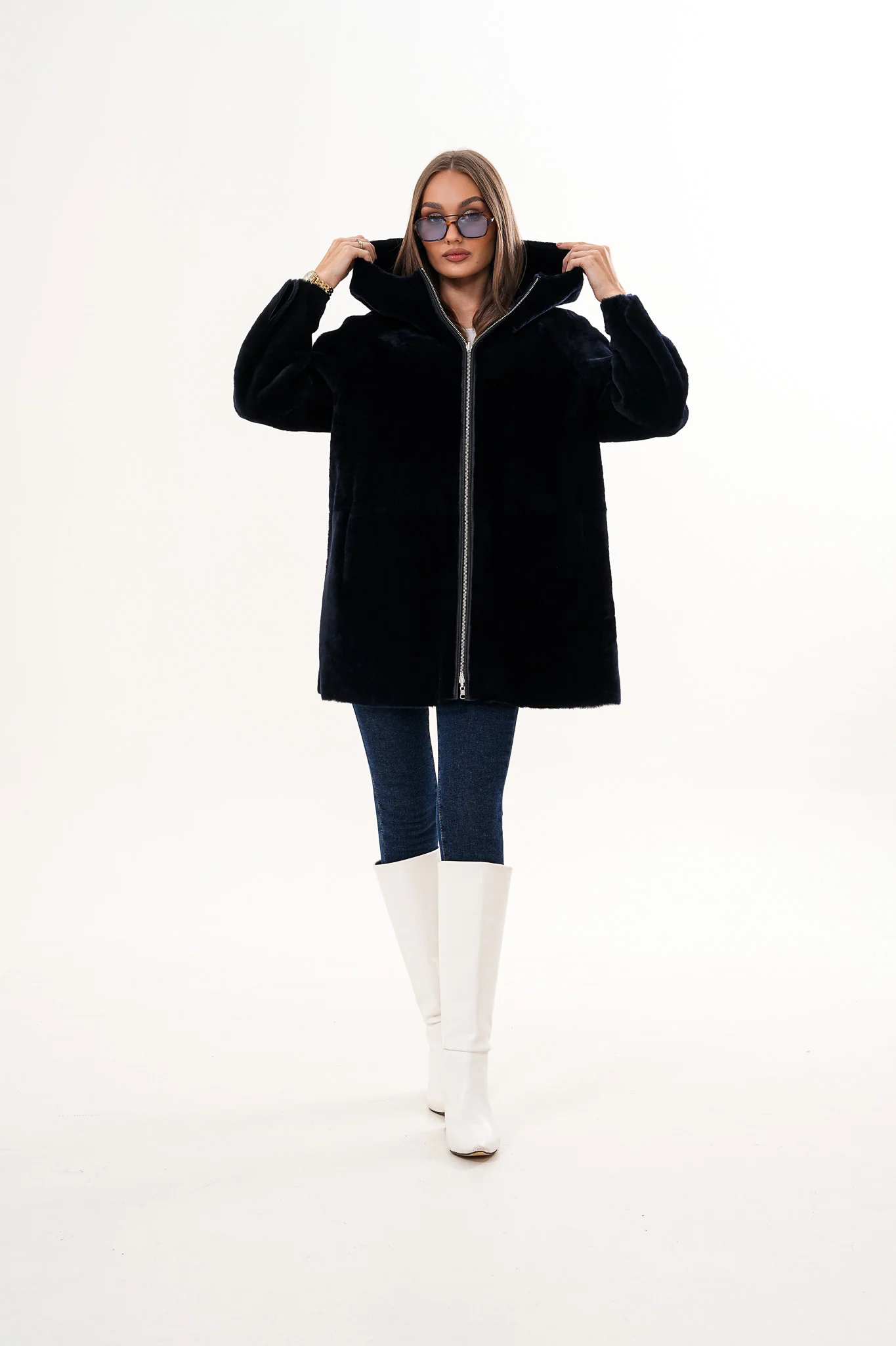 The Portofino Black Reversible Shearling Women Jacket - Image 10