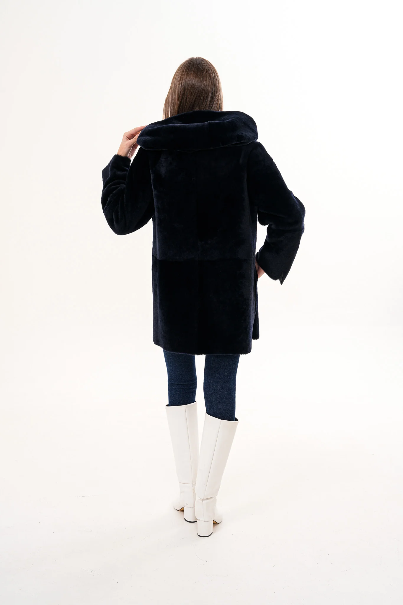 The Portofino Black Reversible Shearling Women Jacket - Image 8