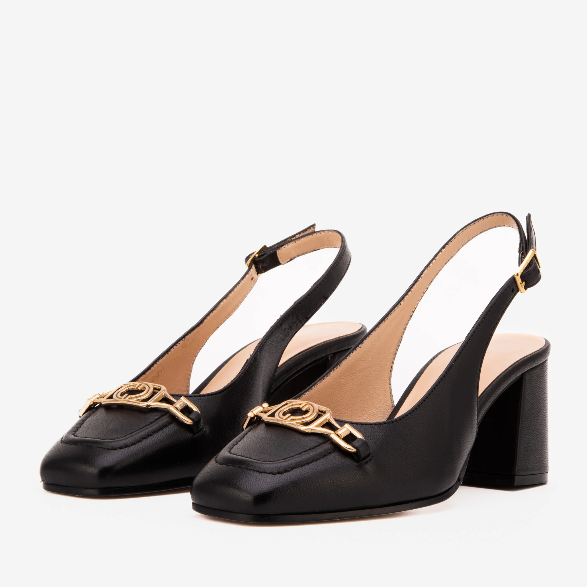 The Potomac Black Slingback Leather Women Sandal - Image 3