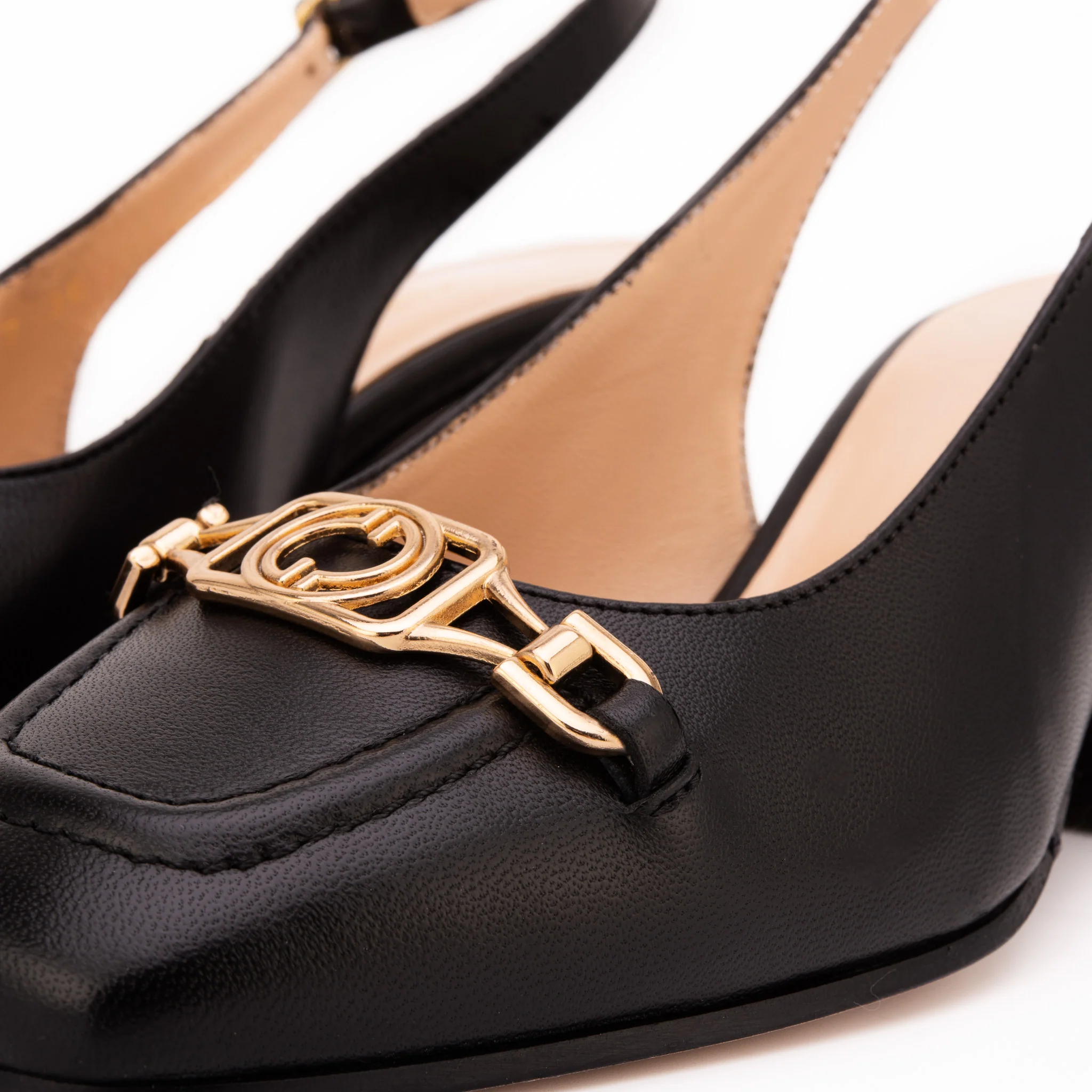 The Potomac Black Slingback Leather Women Sandal - Image 4