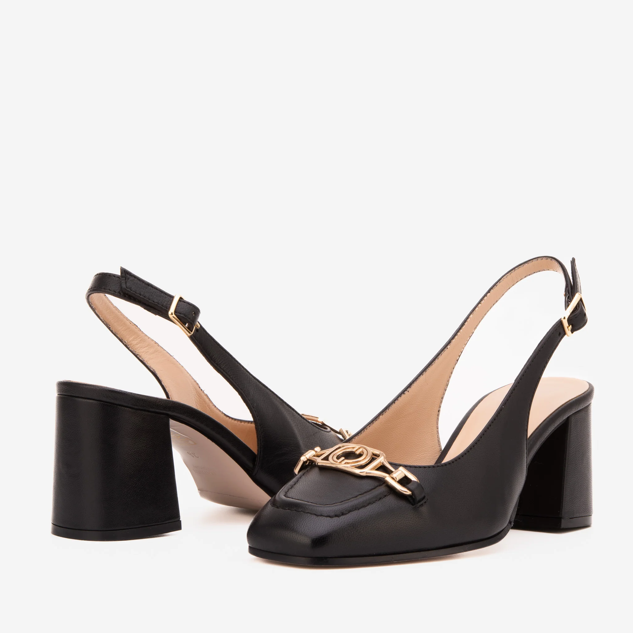 The Potomac Black Slingback Leather Women Sandal - Image 5