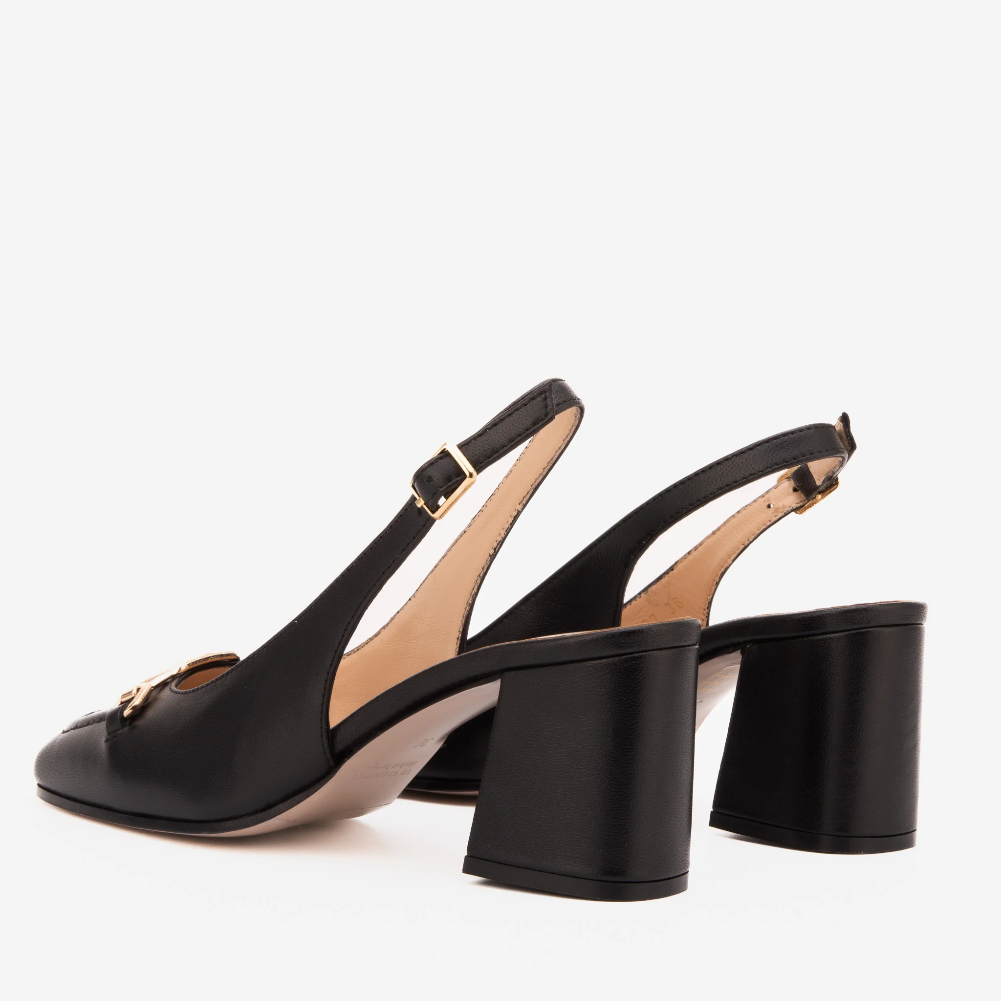 The Potomac Black Slingback Leather Women Sandal - Image 6