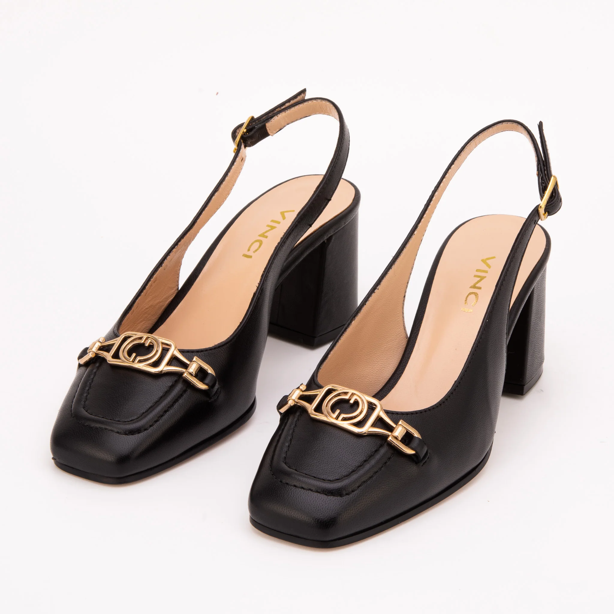 The Potomac Black Slingback Leather Women Sandal - Image 7