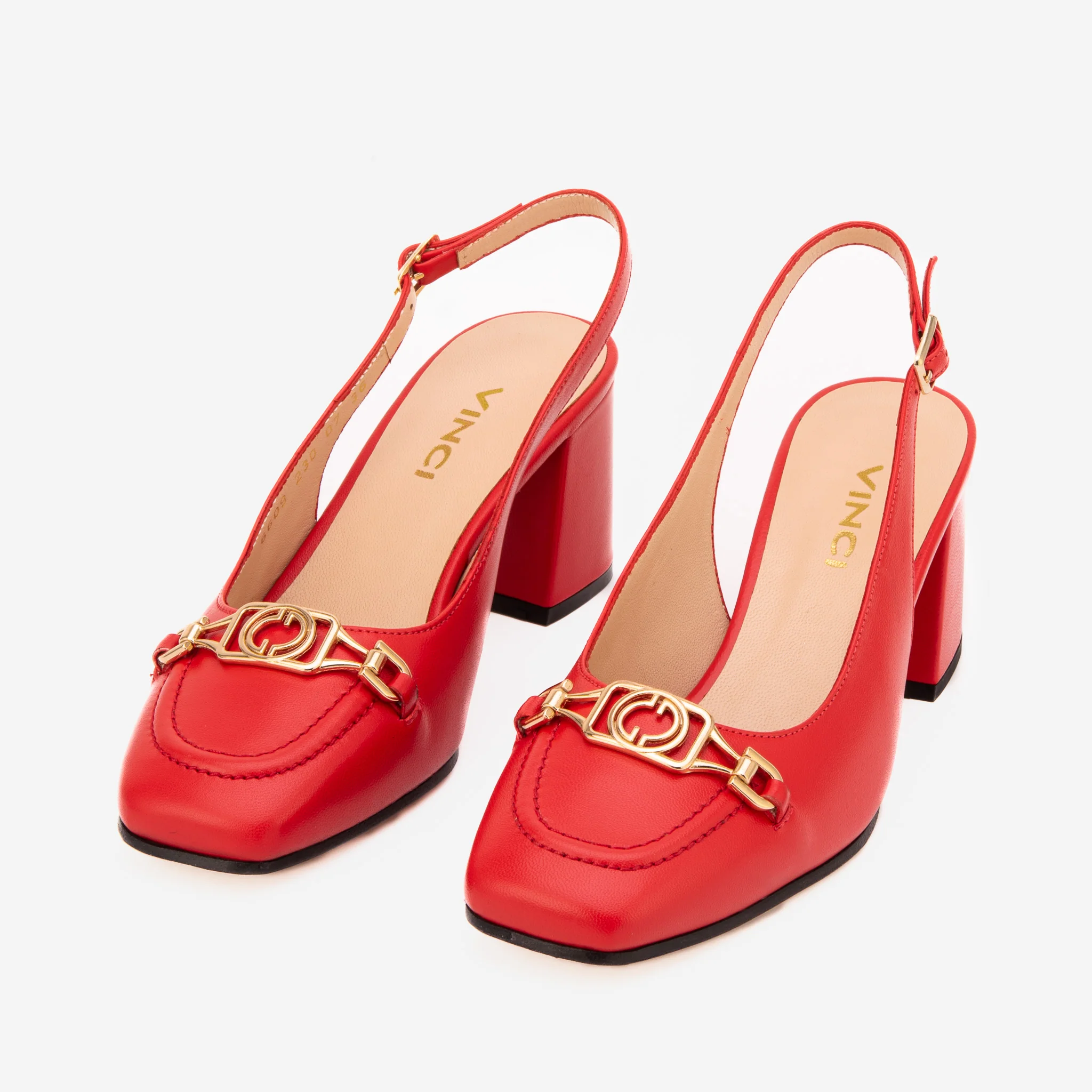 The Potomac Red Leather Slingback Women Sandal - Image 3