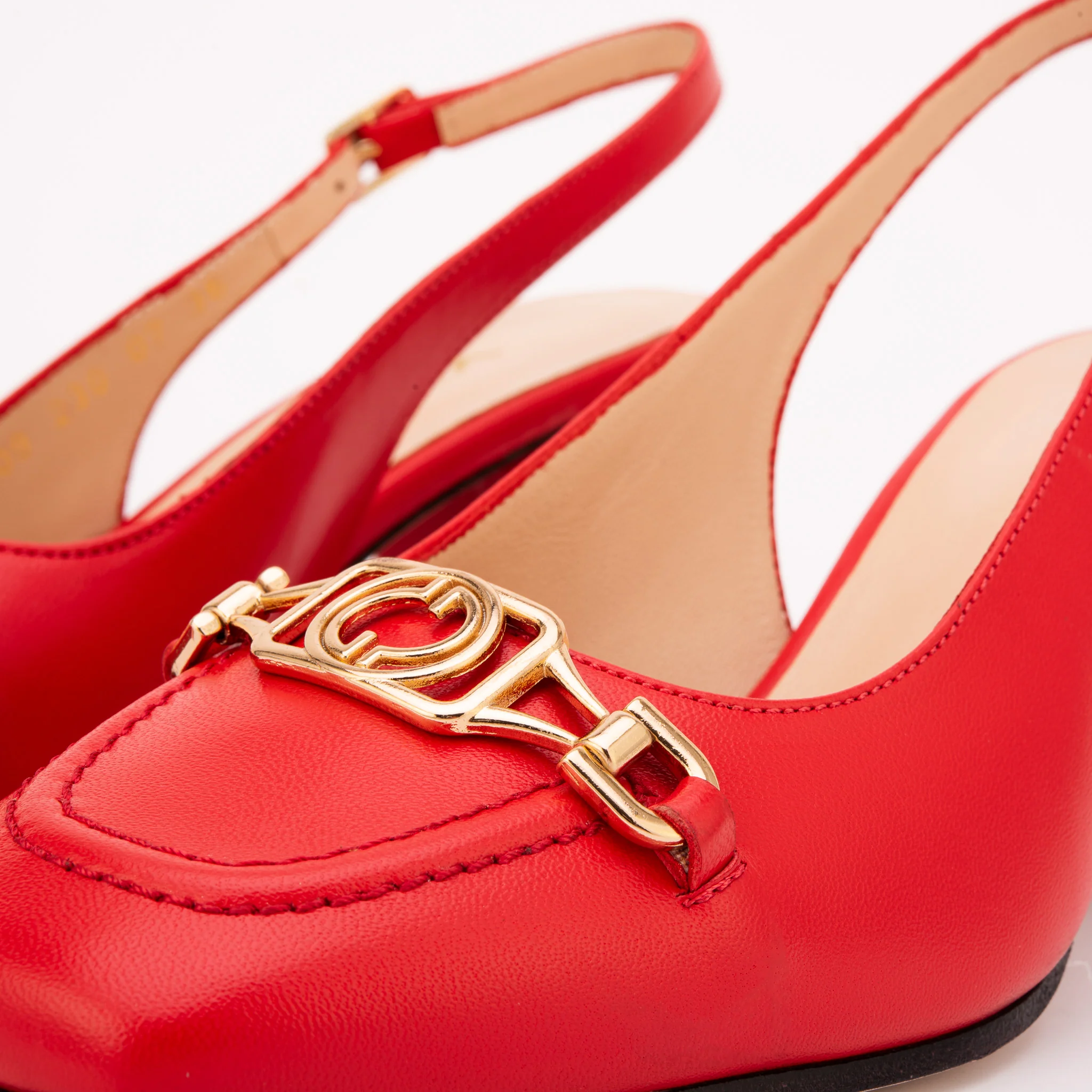 The Potomac Red Leather Slingback Women Sandal - Image 4