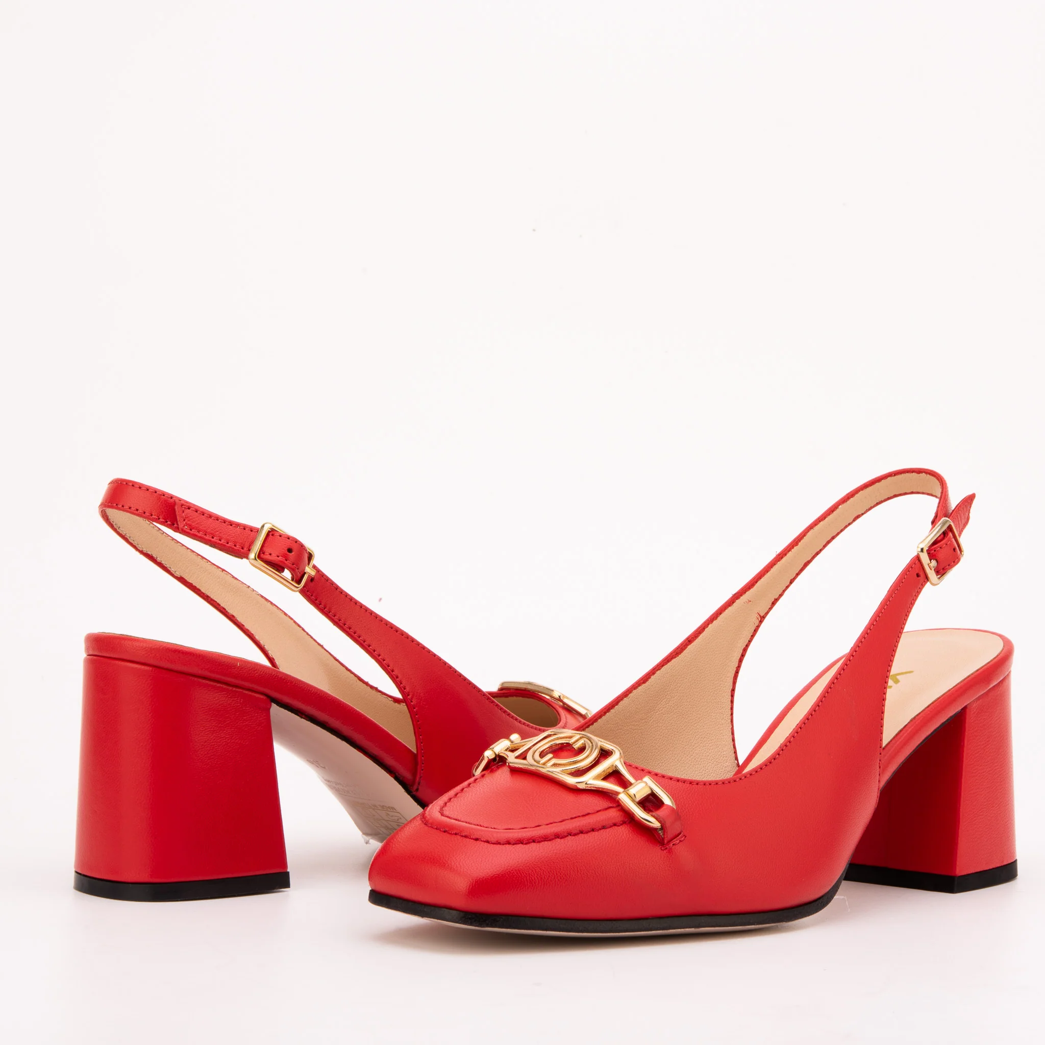 The Potomac Red Leather Slingback Women Sandal - Image 5