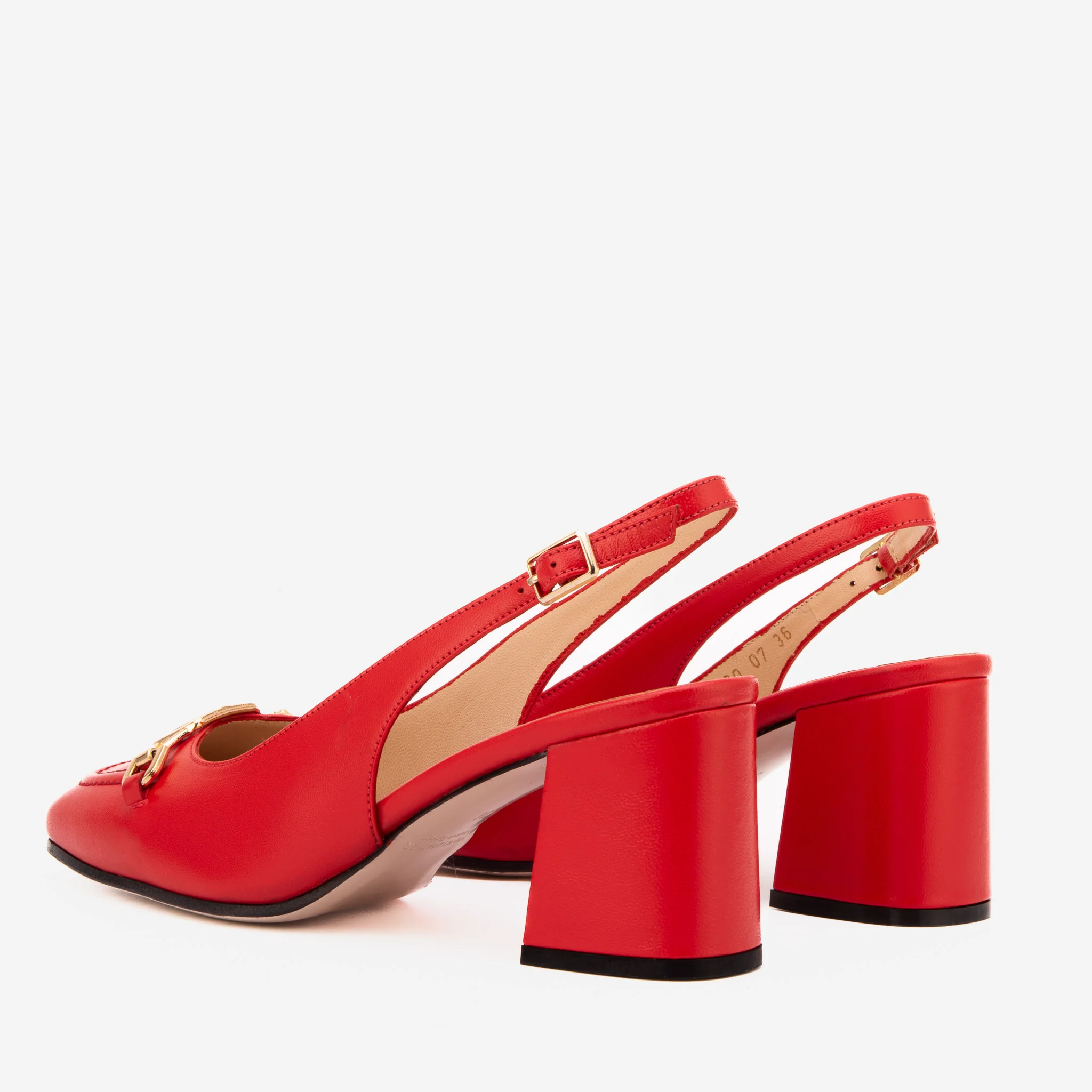The Potomac Red Leather Slingback Women Sandal - Image 7