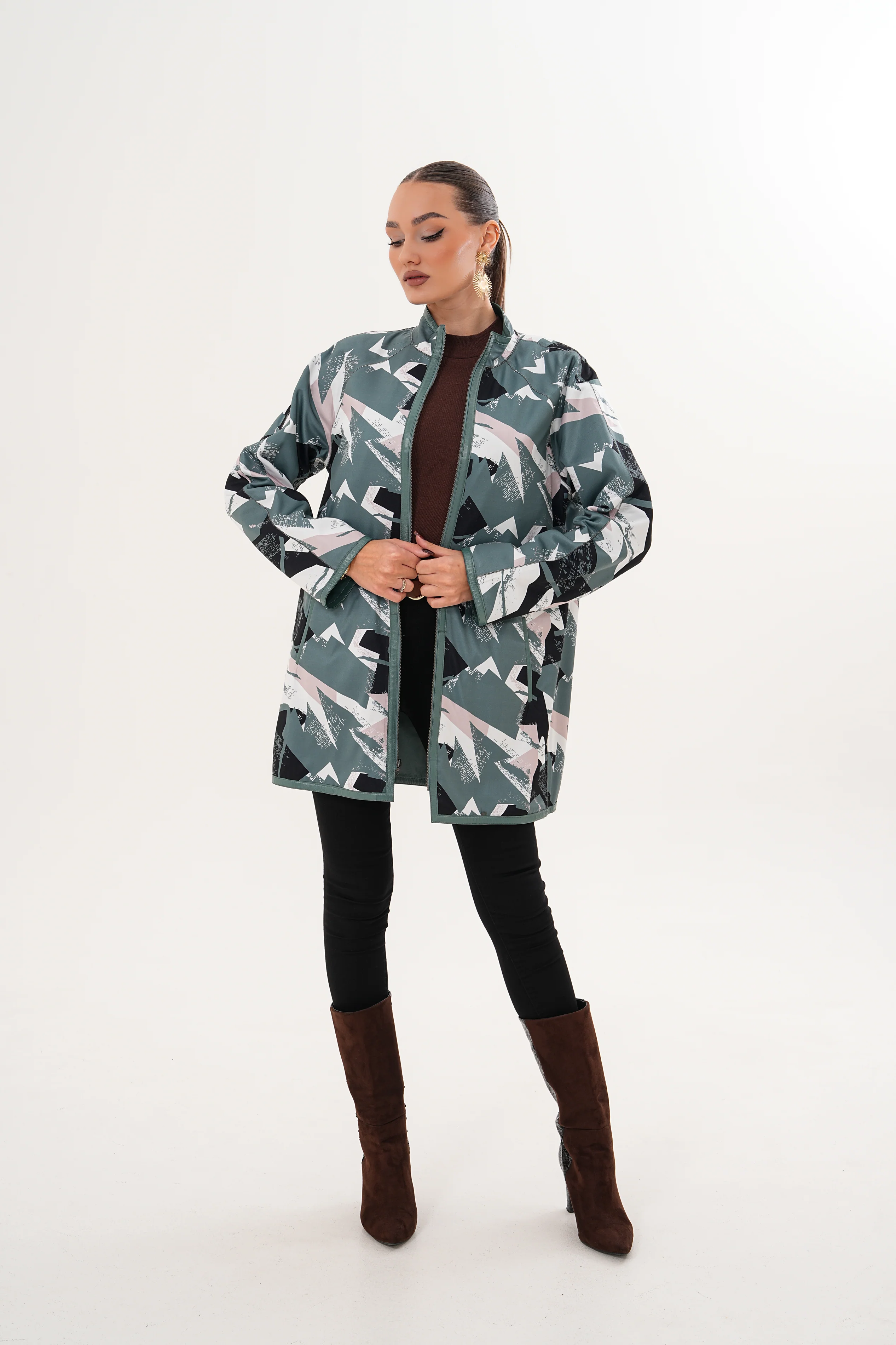 The Prado Reversible Green Leather Women Jacket - Image 8