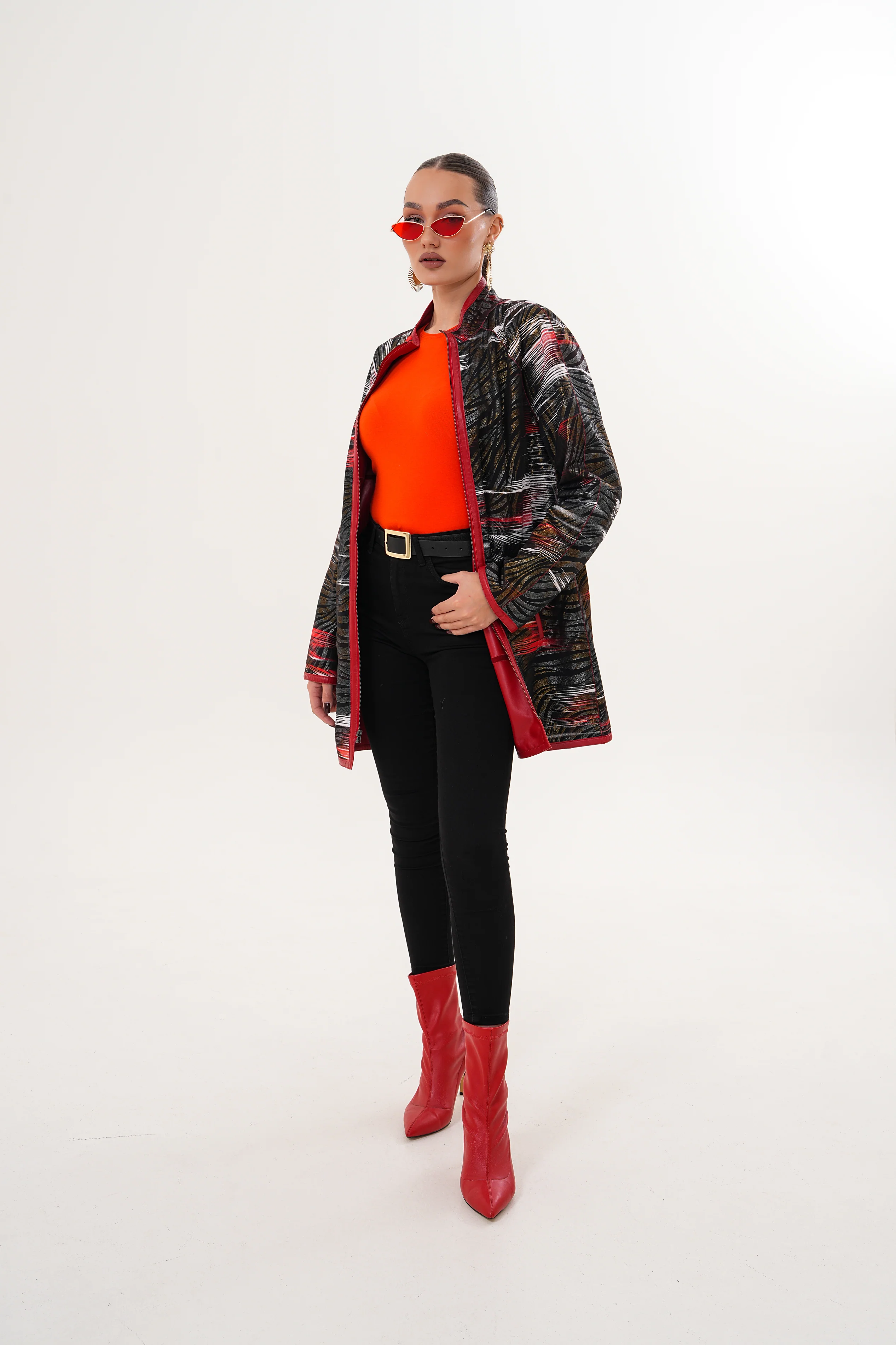 The Prado Reversible Red Leather Women Jacket - Image 8