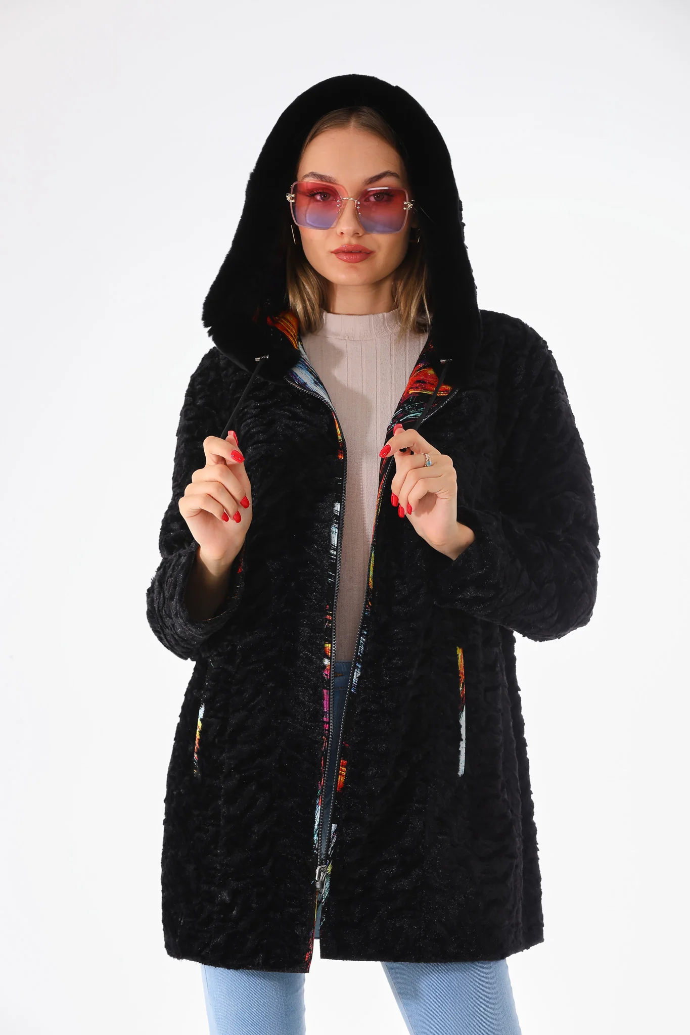 The Prisma Multicolor Leather Women Jacket - Image 13