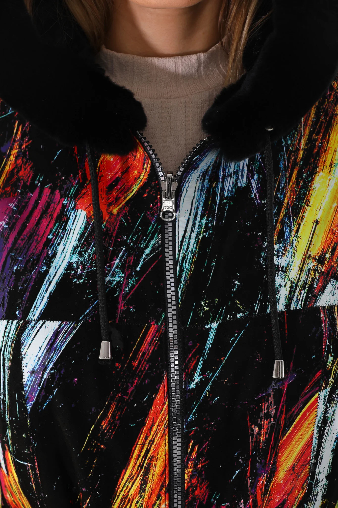 The Prisma Multicolor Leather Women Jacket - Image 5