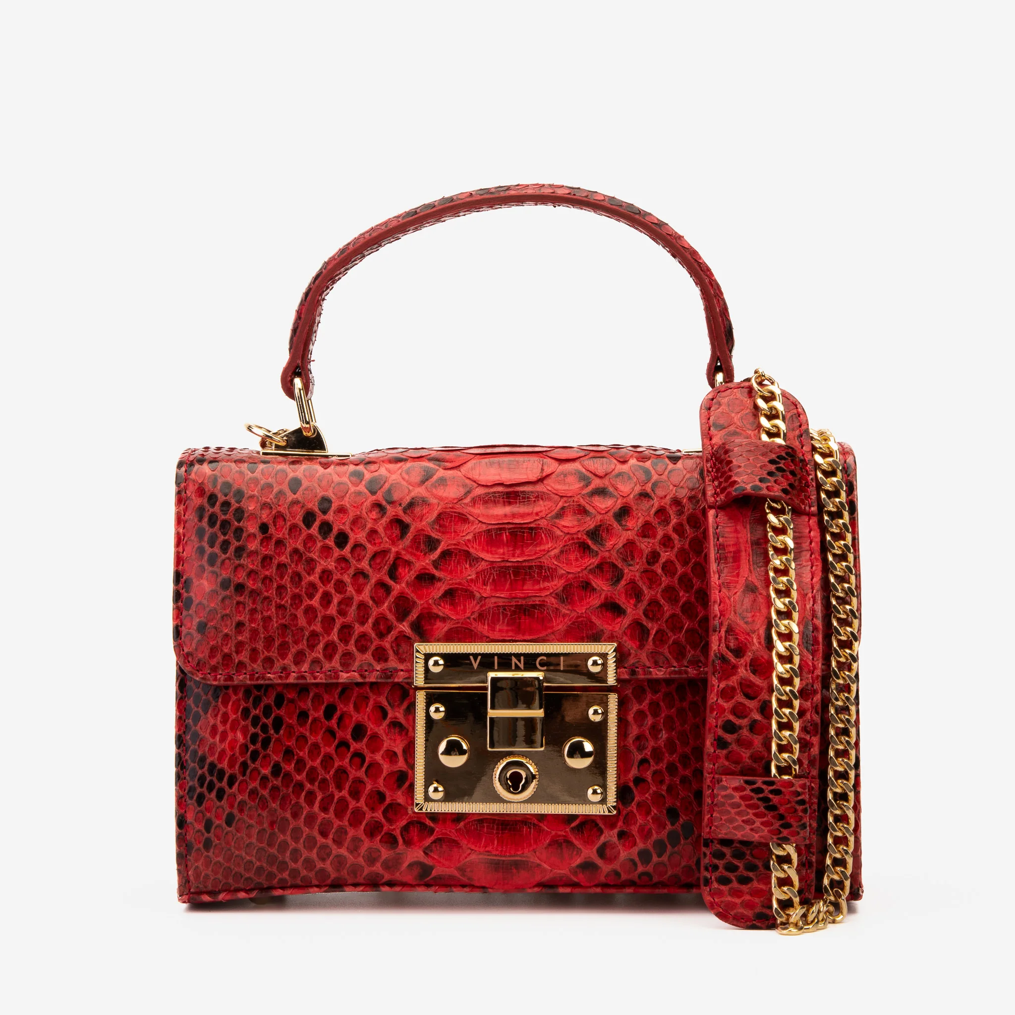 The Queen Red Pythn Leather Handbag - Image 2