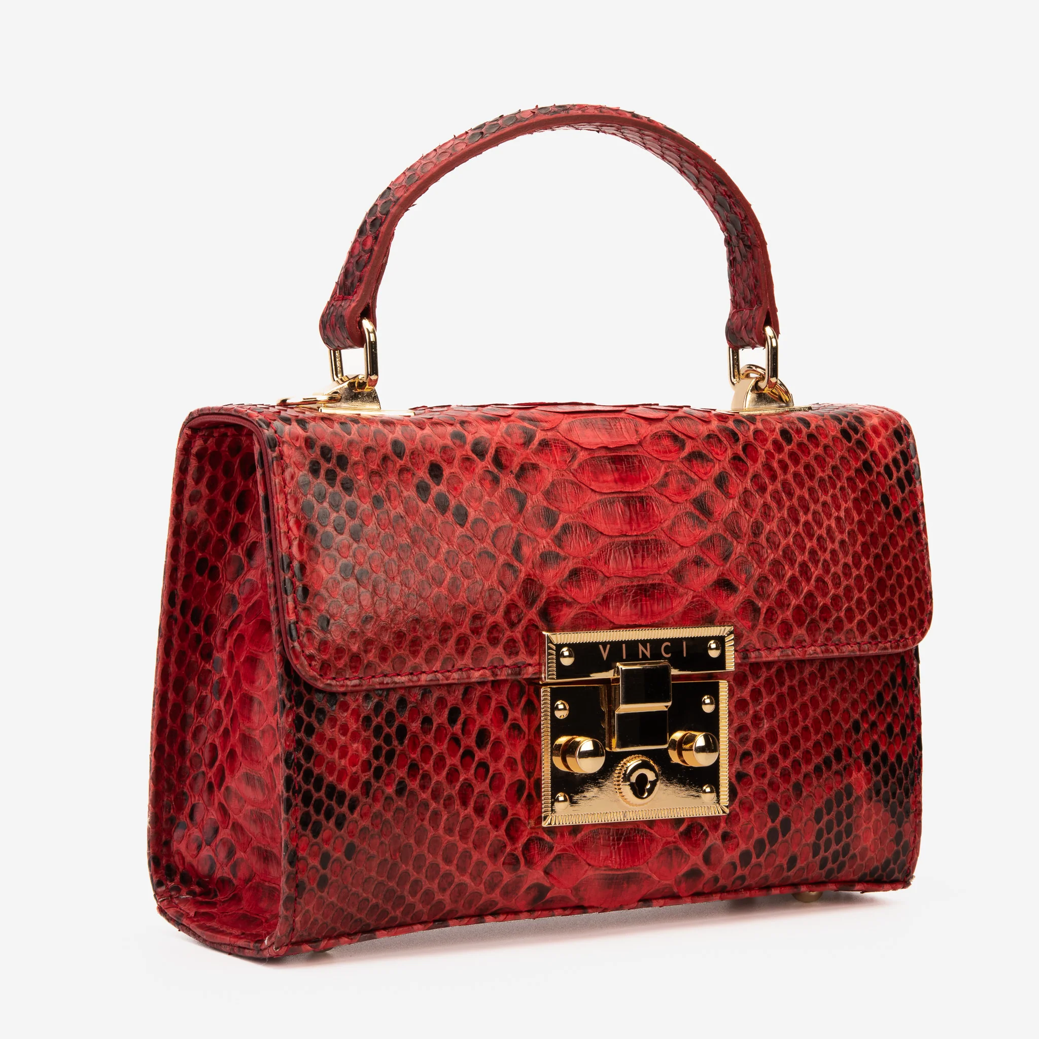 The Queen Red Pythn Leather Handbag - Image 4